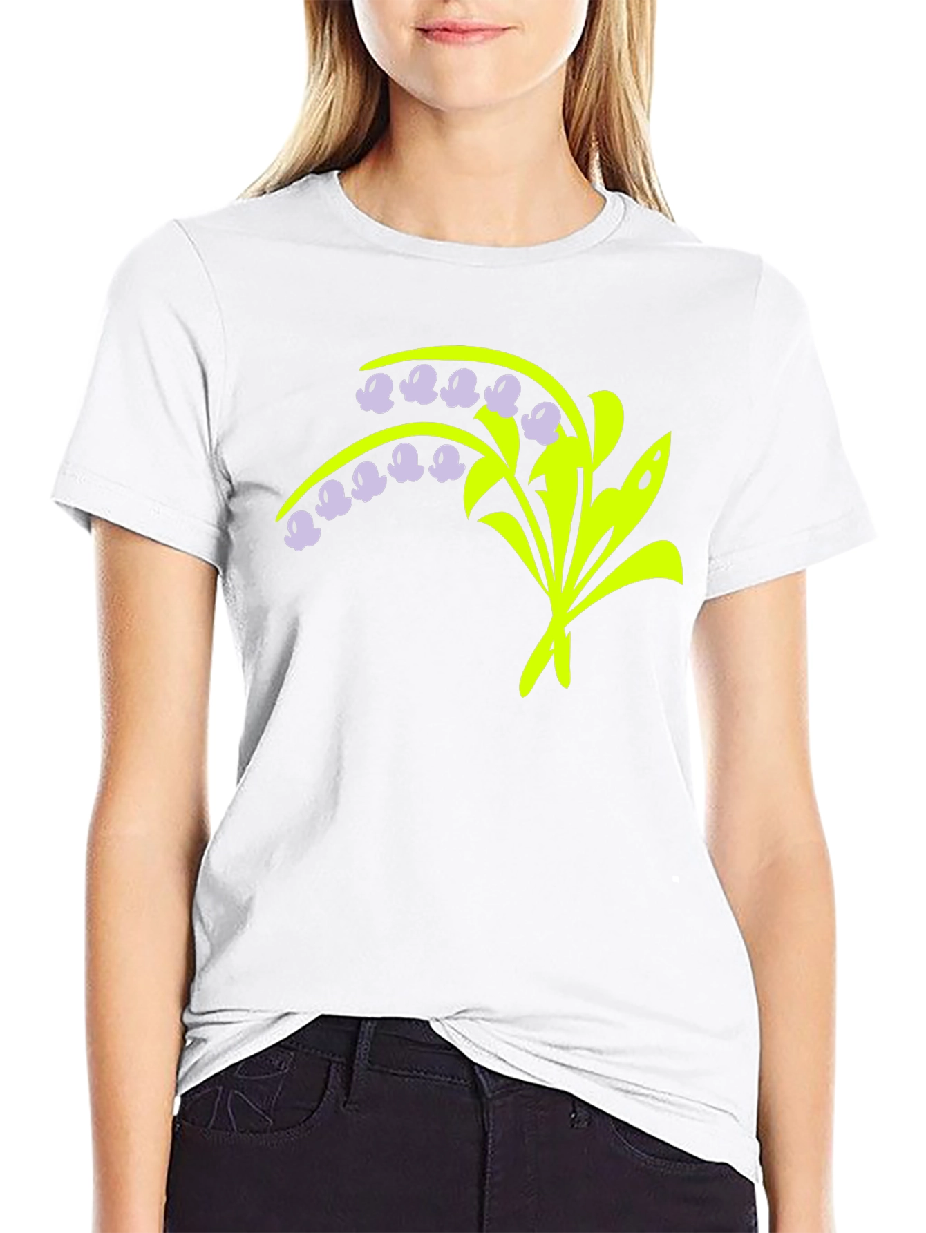 Black Lily of the Valley Graphic Tee view 9