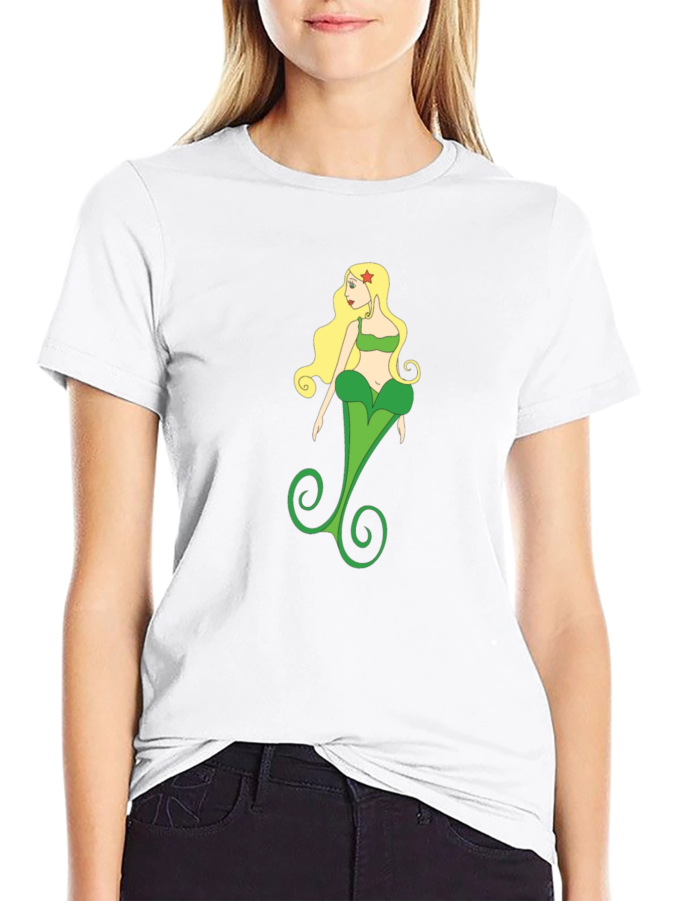 Black Unique Mermaid T-Shirt - Graphic Tee view 9