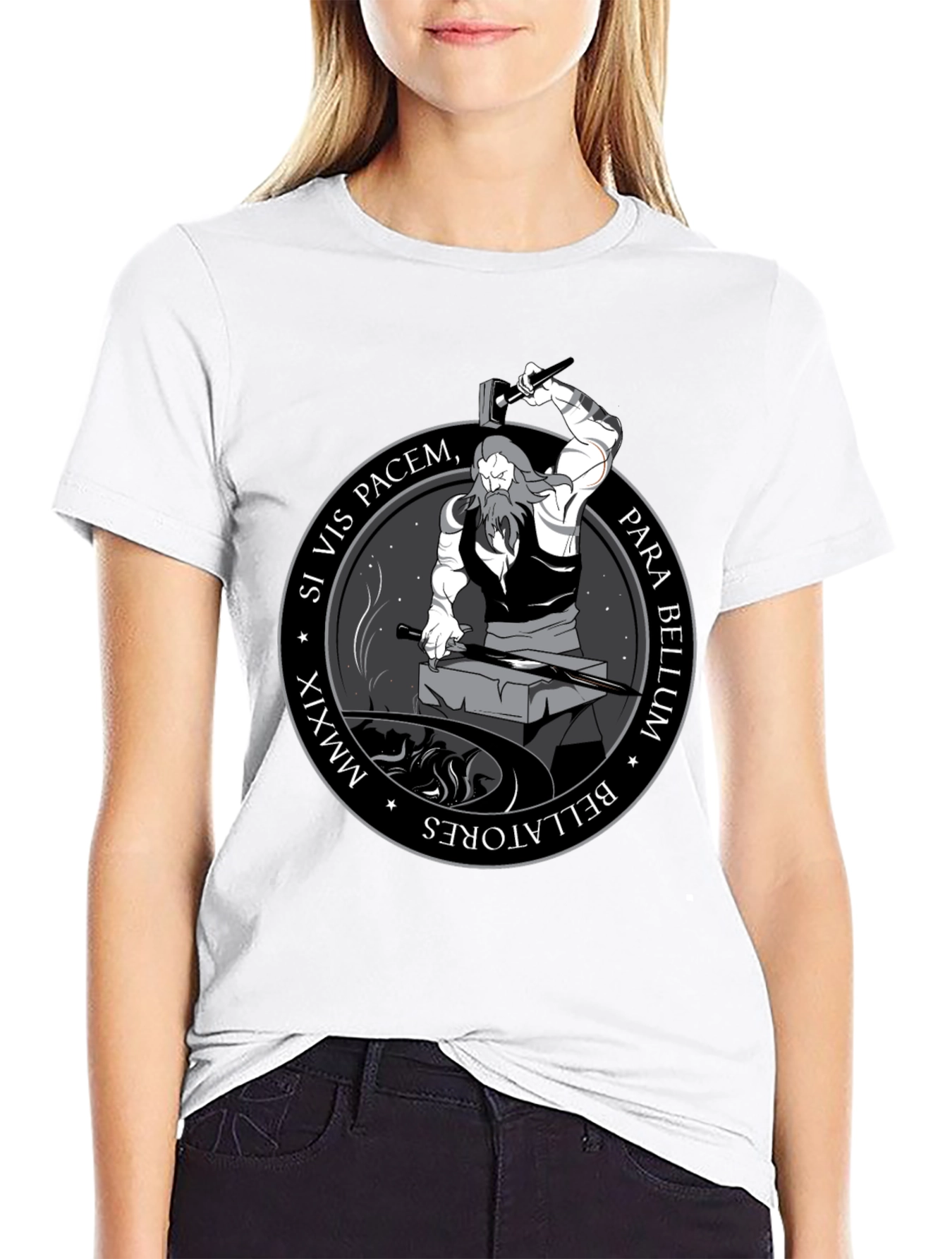 Black Si Vis Pacem, Para Bellum Graphic Tee view 9