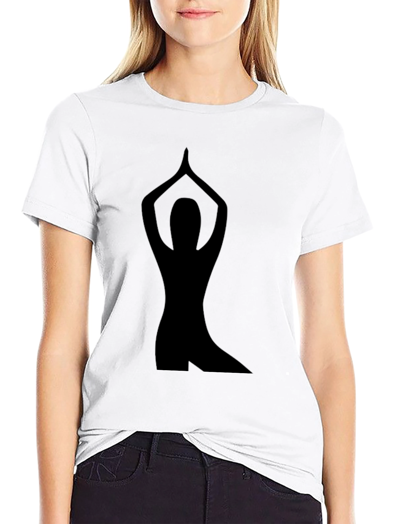 Black Yoga Pose Graphic Tee - Black view 9