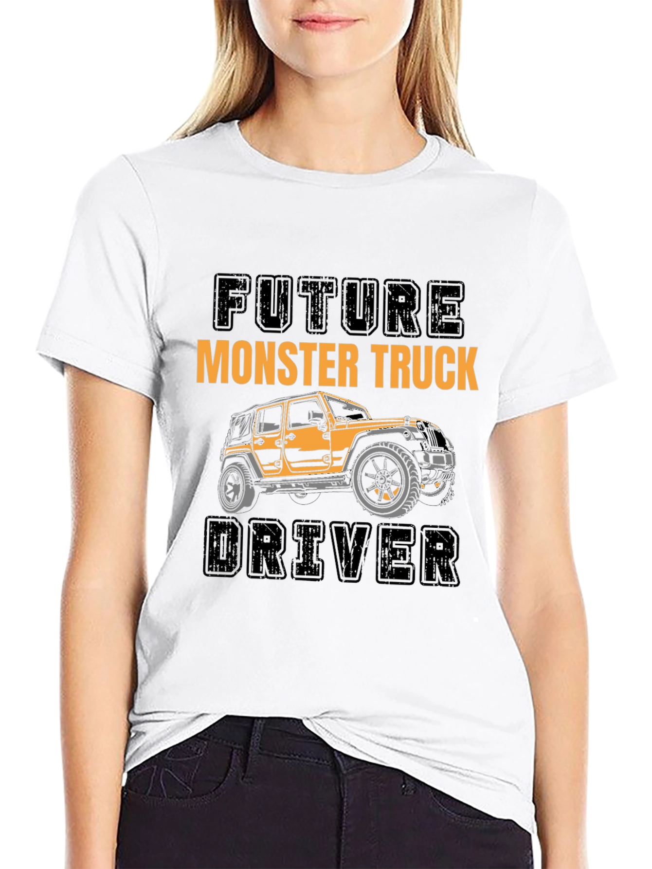 Black Future Monster Truck Driver Black T-Shirt view 9