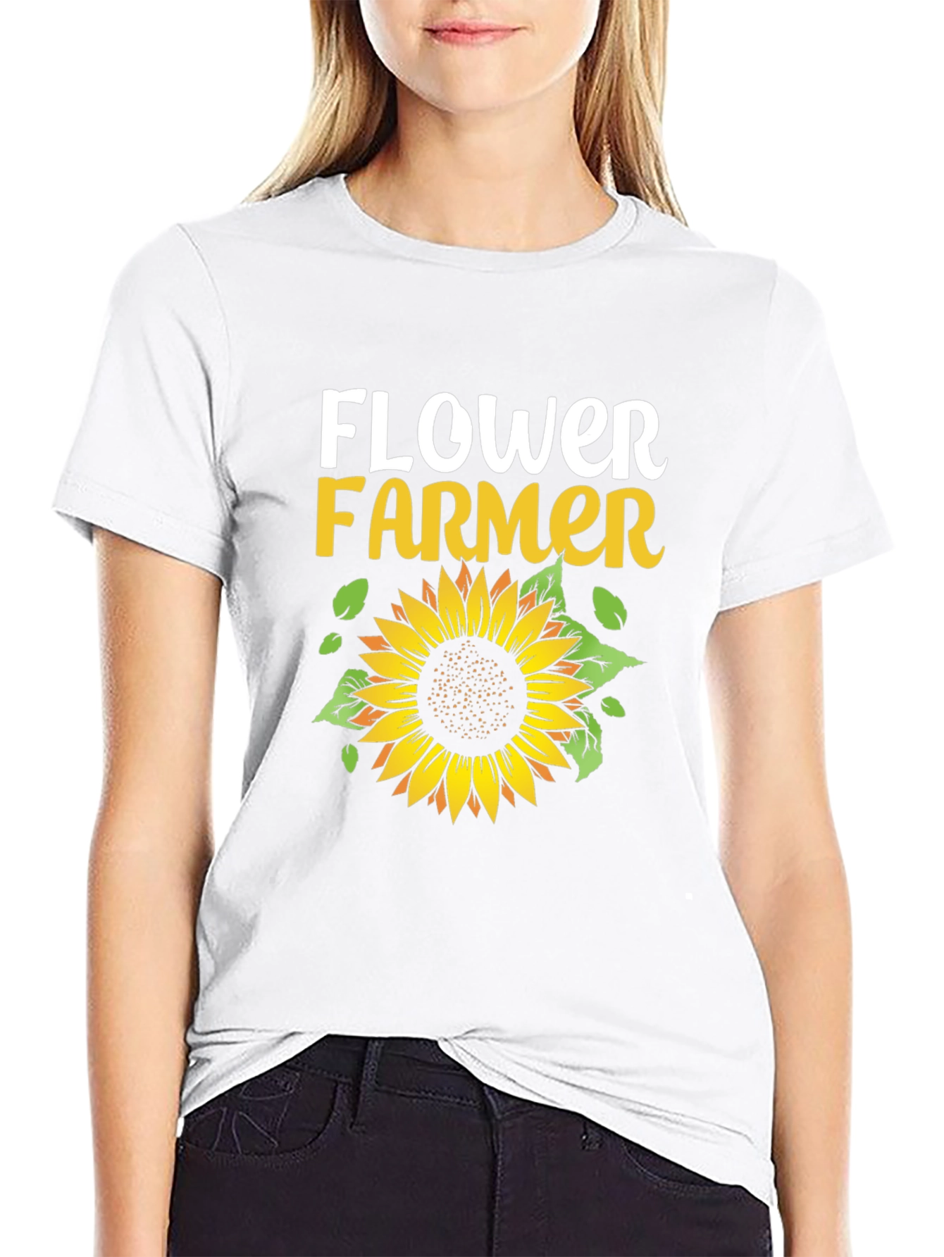 Black Flower Farmer Graphic Tee - Black Unisex T-Shirt view 9
