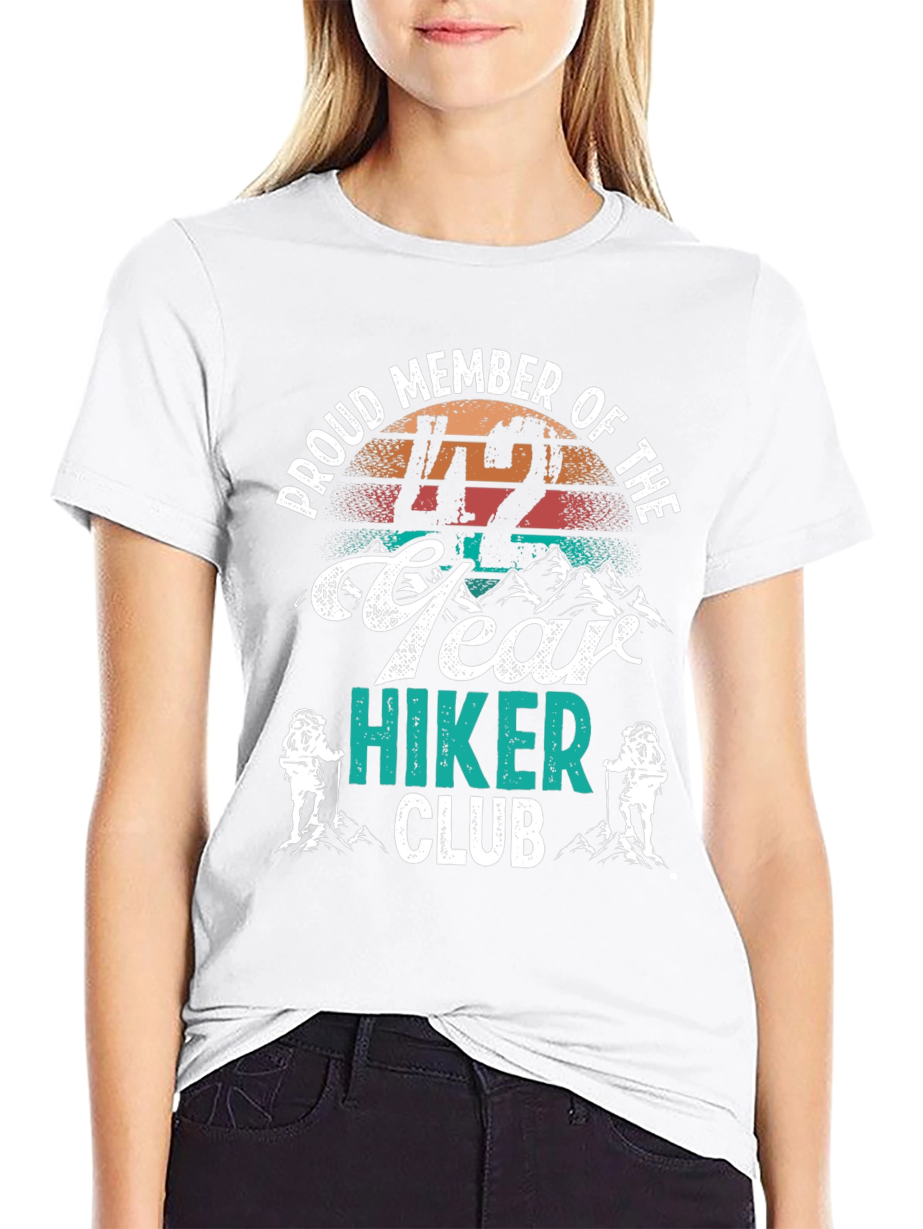 Black Proud 42 Year Hiker Club T-Shirt view 9