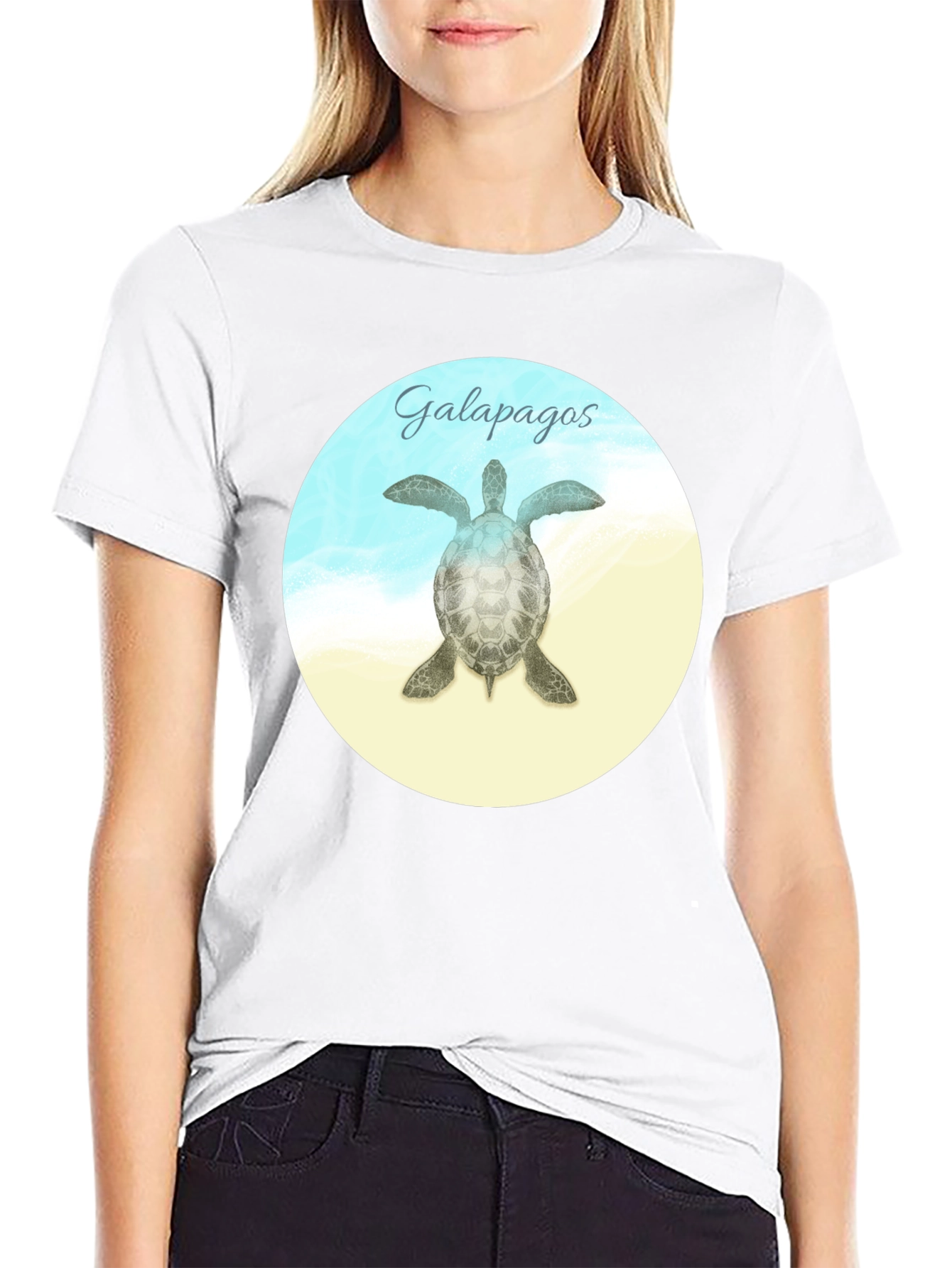 Black Galapagos Turtle Graphic T-Shirt view 9
