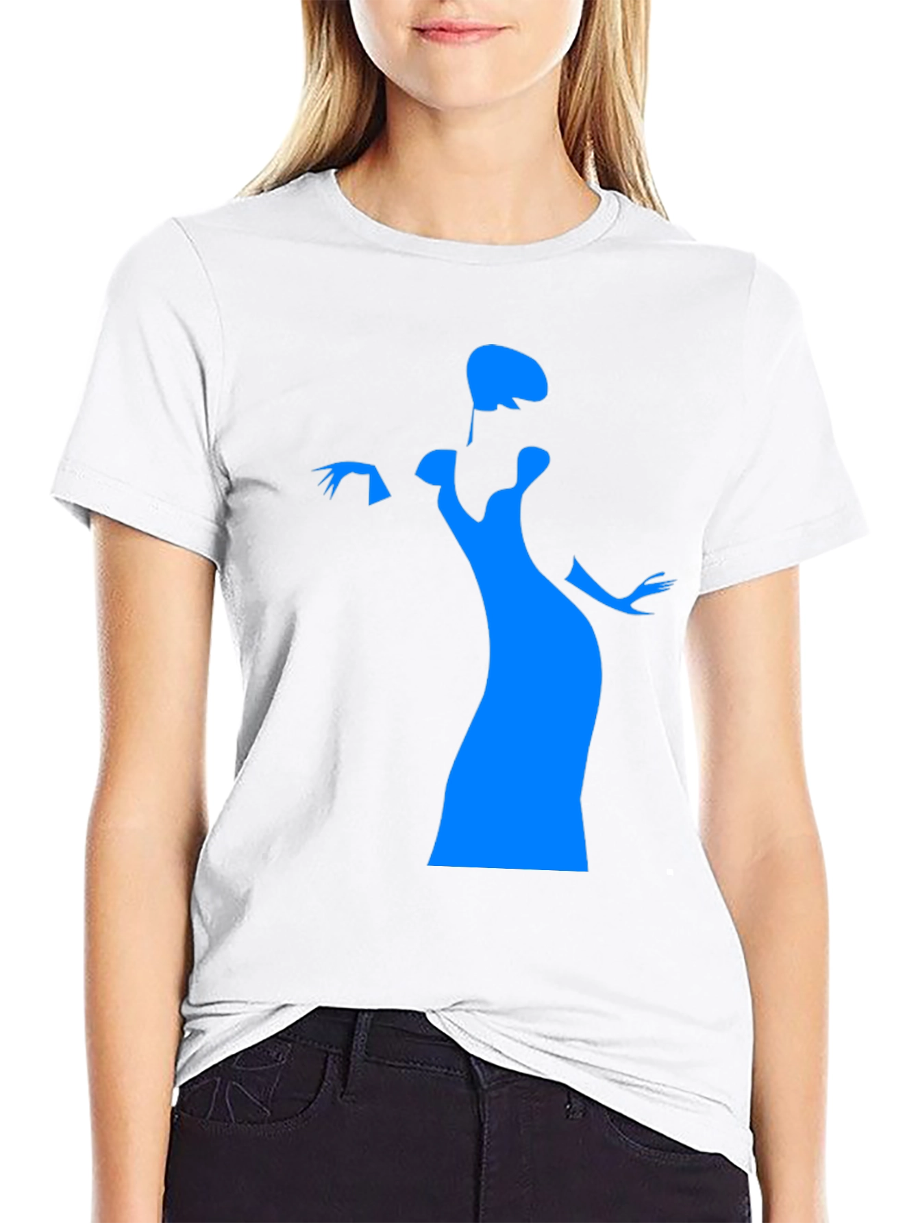 Black Elegant Silhouette Graphic T-Shirt view 9