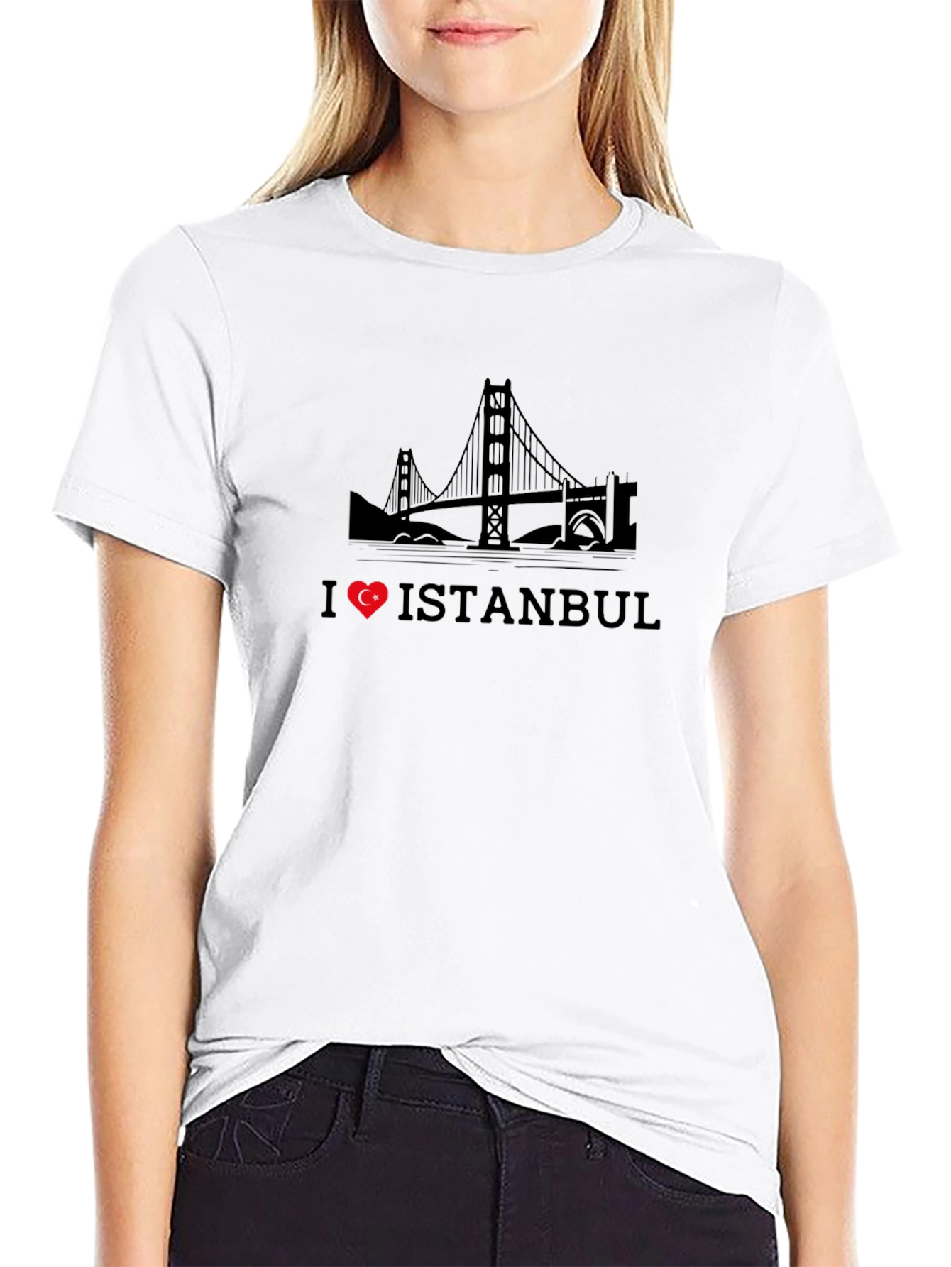 Black I Love Istanbul Black Graphic Tee view 9