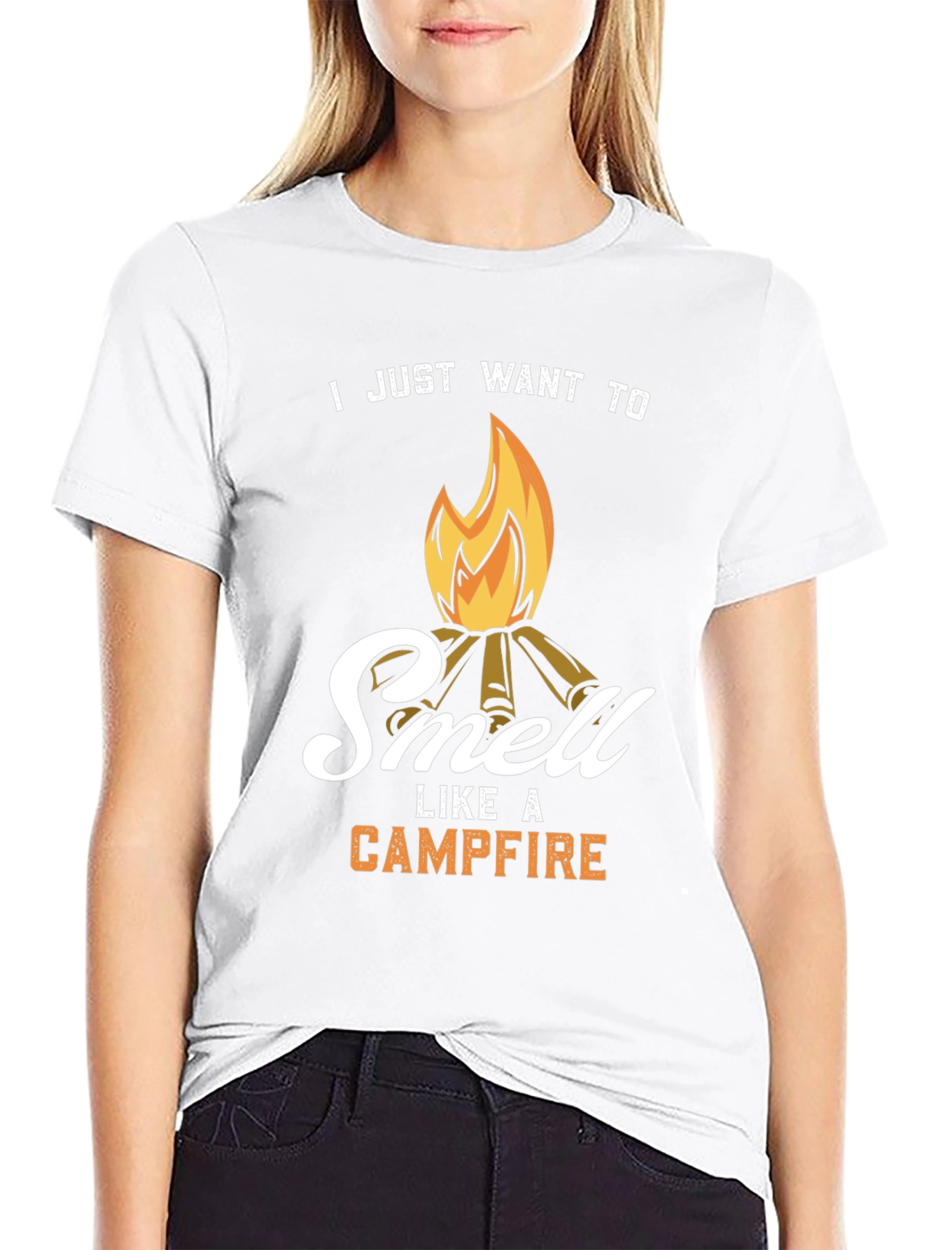 Black Campfire Smell T-Shirt - Camping Lover Gift view 9
