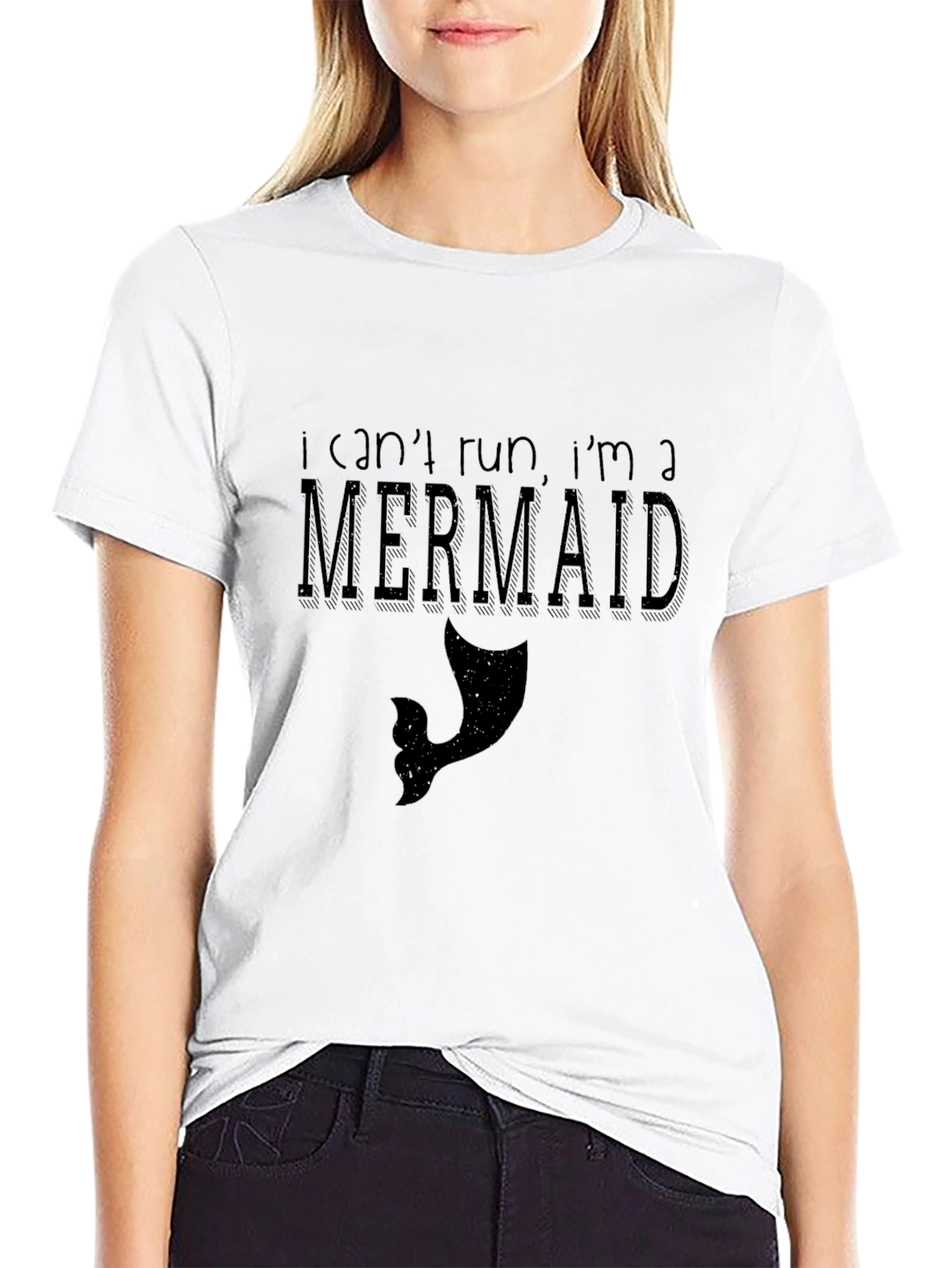 Funny Mermaid T-Shirt - I Can't Run Graphic Tee - 9