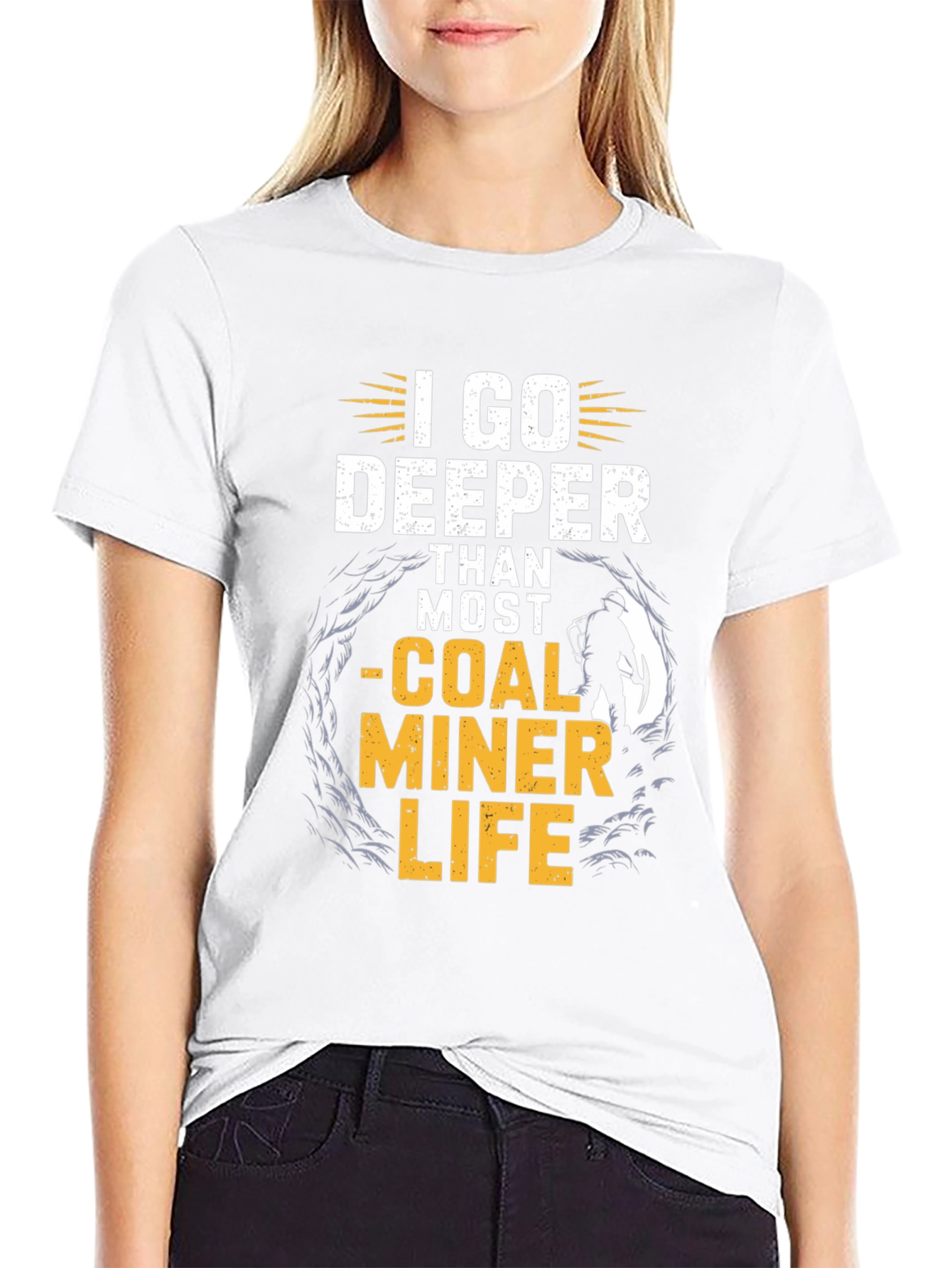 Black I Go Deeper Than Most - Coal Miner Life T-Shirt view 9