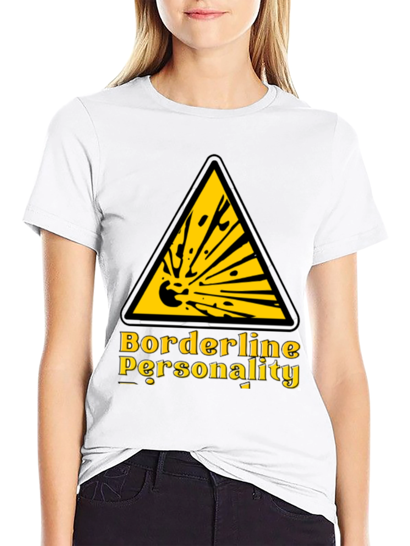 Black Borderline Personality Funny Graphic T-Shirt view 9