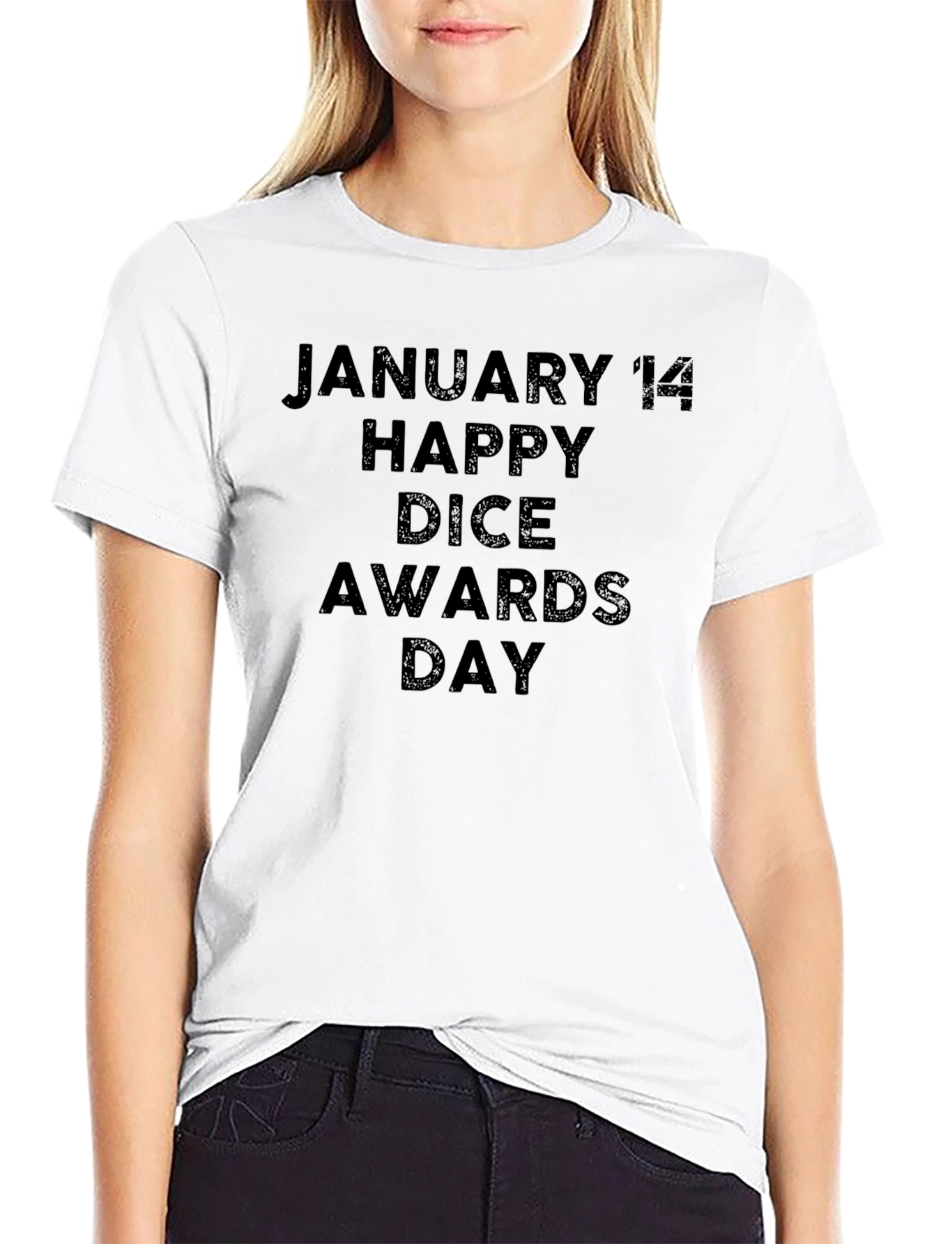 Black Happy Dice Awards Day January 14th Black T-Shirt view 9
