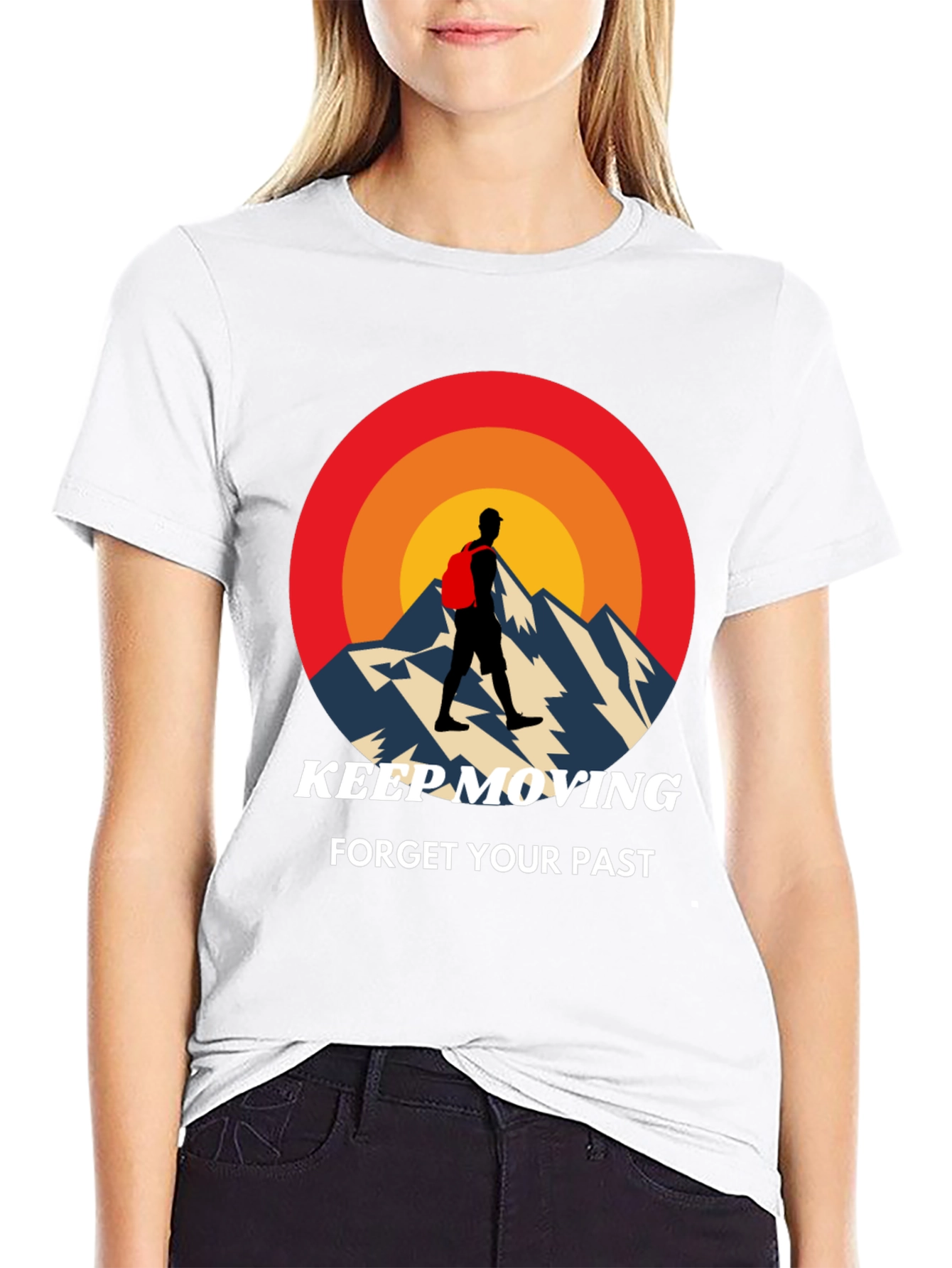 Black Keep Moving Mountain T-Shirt view 9