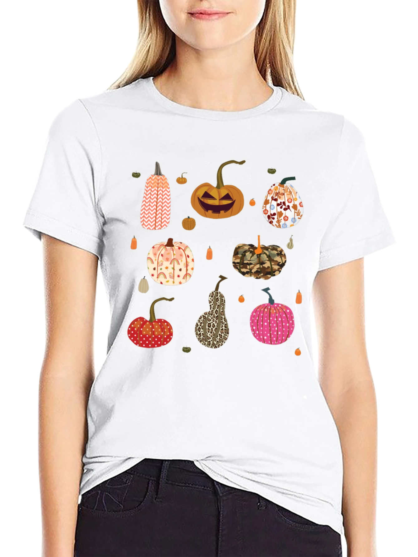 Black Pumpkin Patch Black T-Shirt view 9