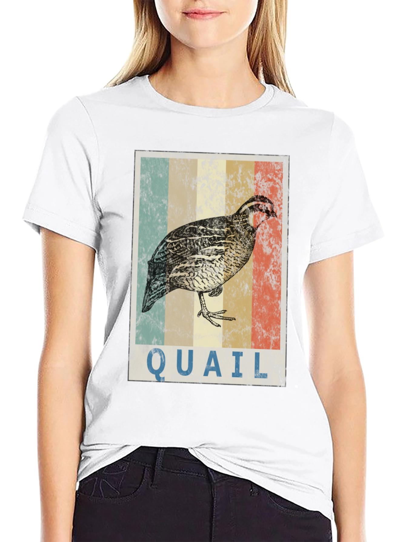 Black Vintage Quail Graphic T-Shirt view 9