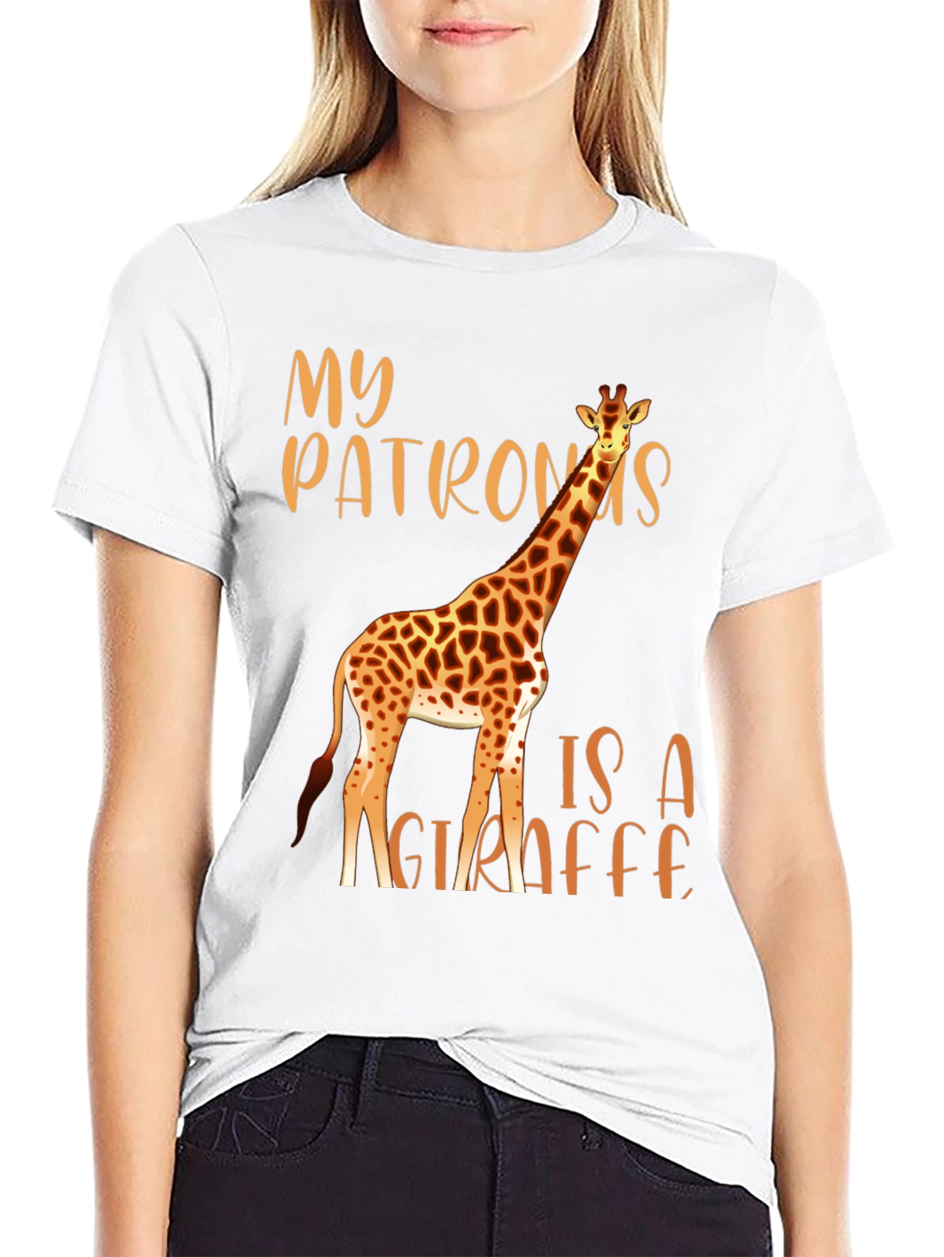 Black My Patronus Is A Giraffe T-Shirt view 9