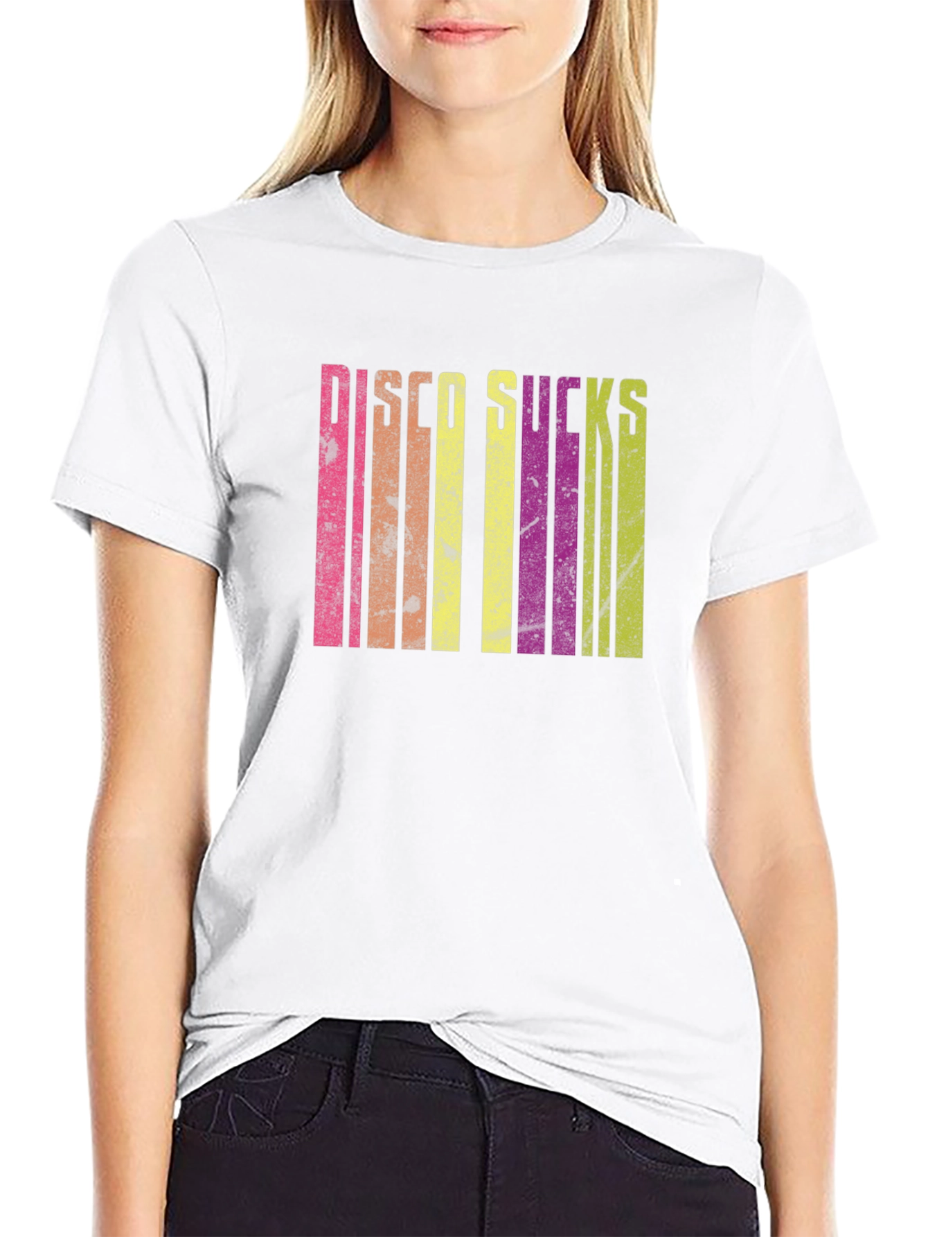 Black Disco Sucks Retro T-Shirt view 9