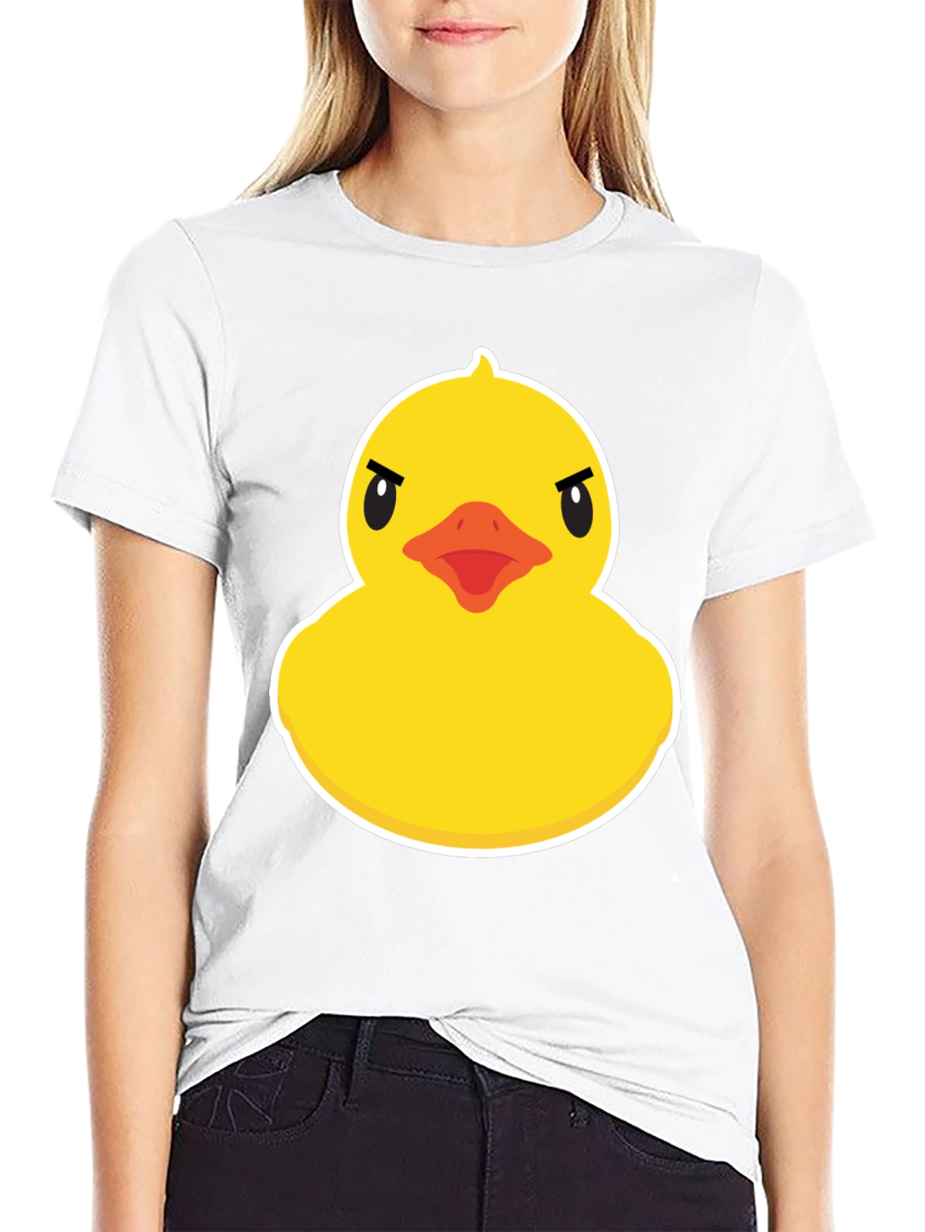 Black Angry Duck Graphic T-Shirt - Unique Design view 9