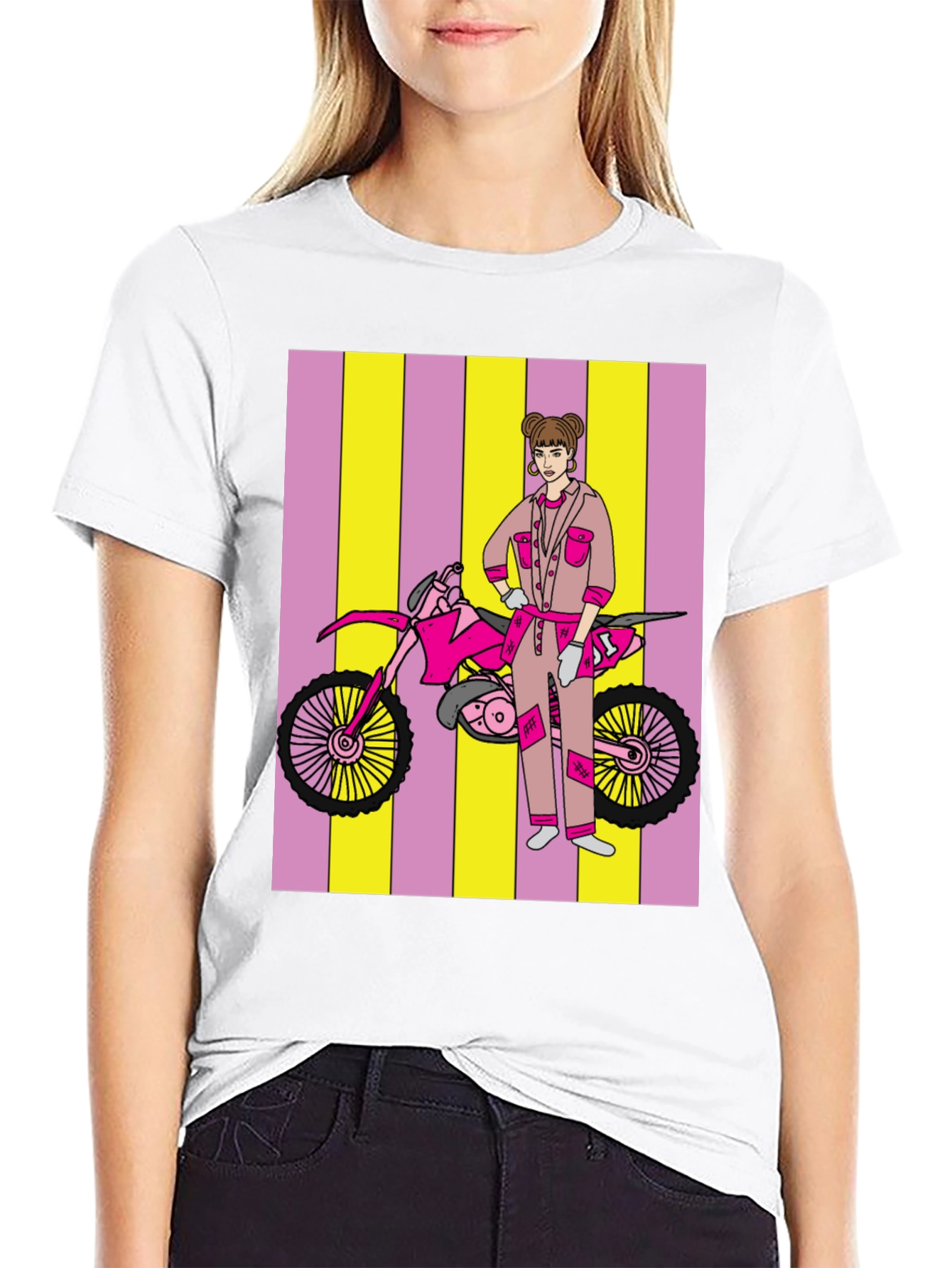 Black Motorcross Girl Graphic T-Shirt - Bold Style view 9