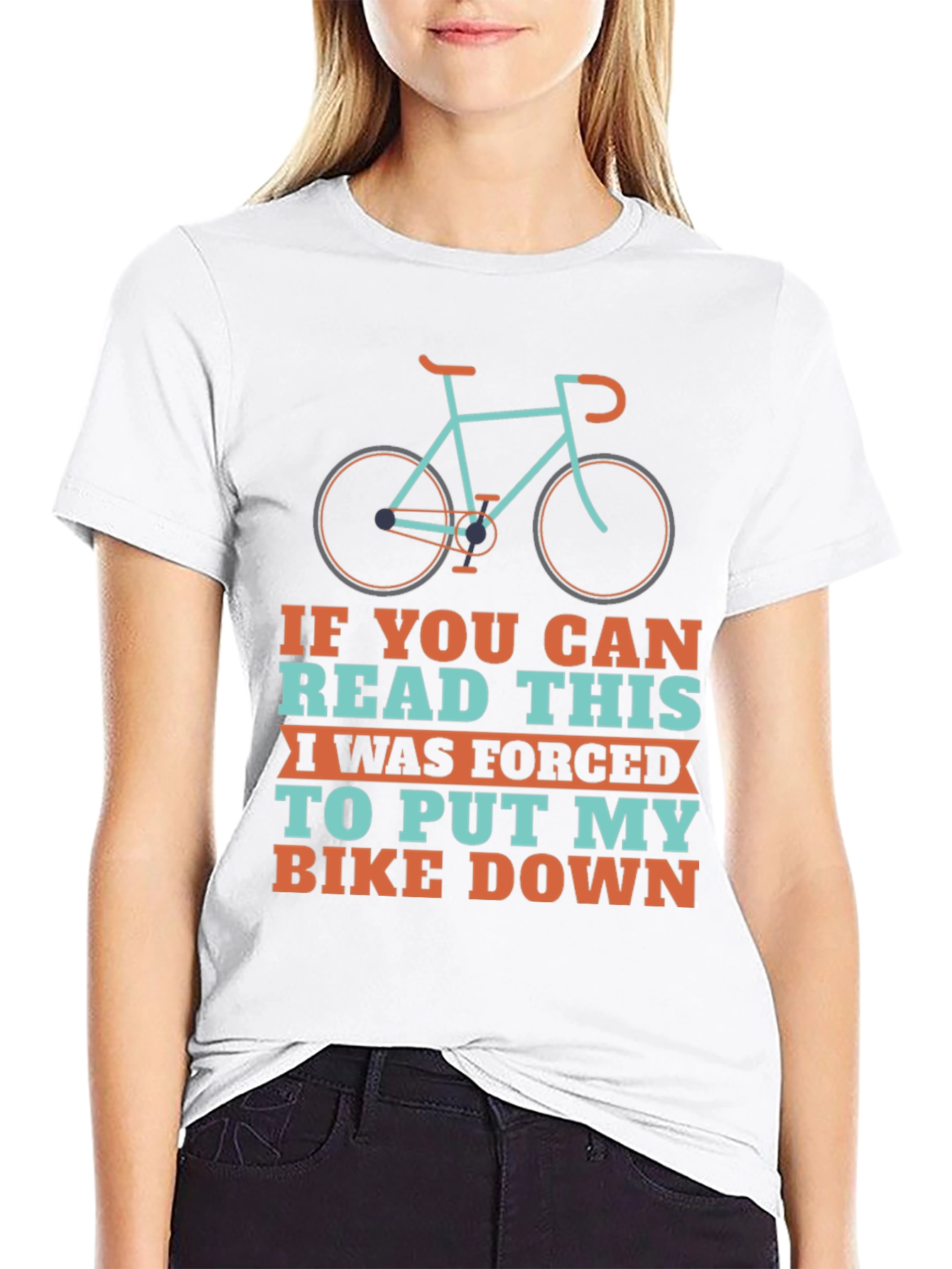 Black Funny Biker T-Shirt - "If You Can Read This" Cycling Tee view 9