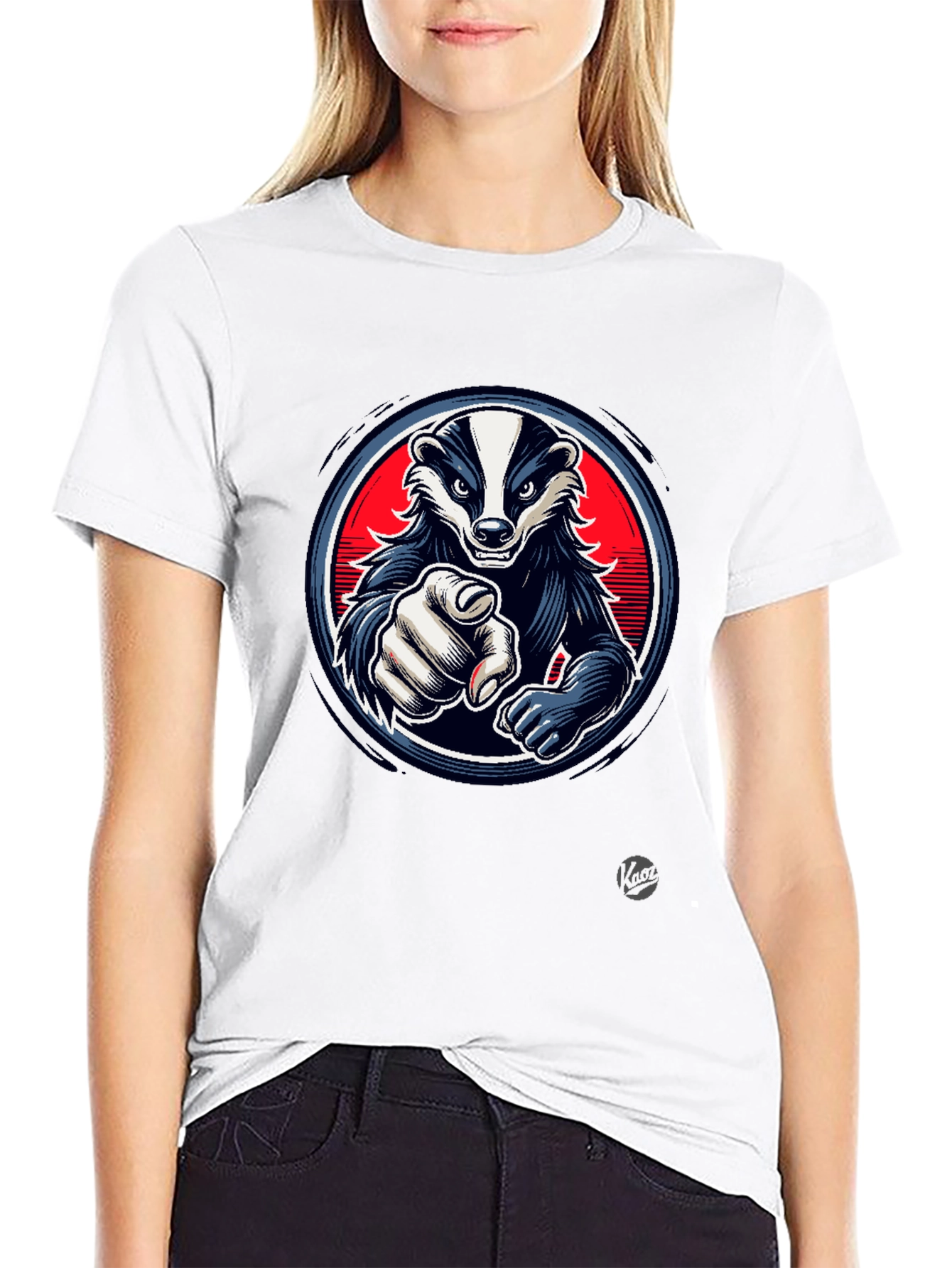 Black Cool Badger Graphic T-Shirt view 9