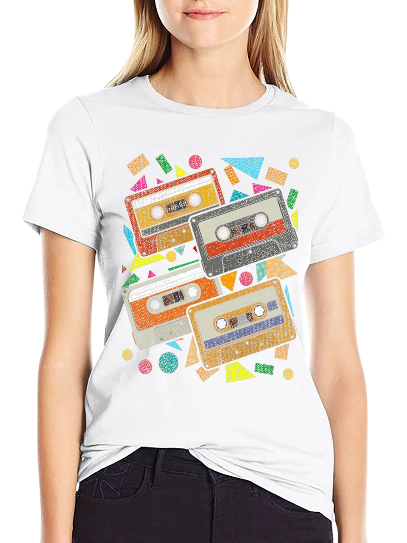 Black Retro Cassette Tape Graphic Tee - Black view 9