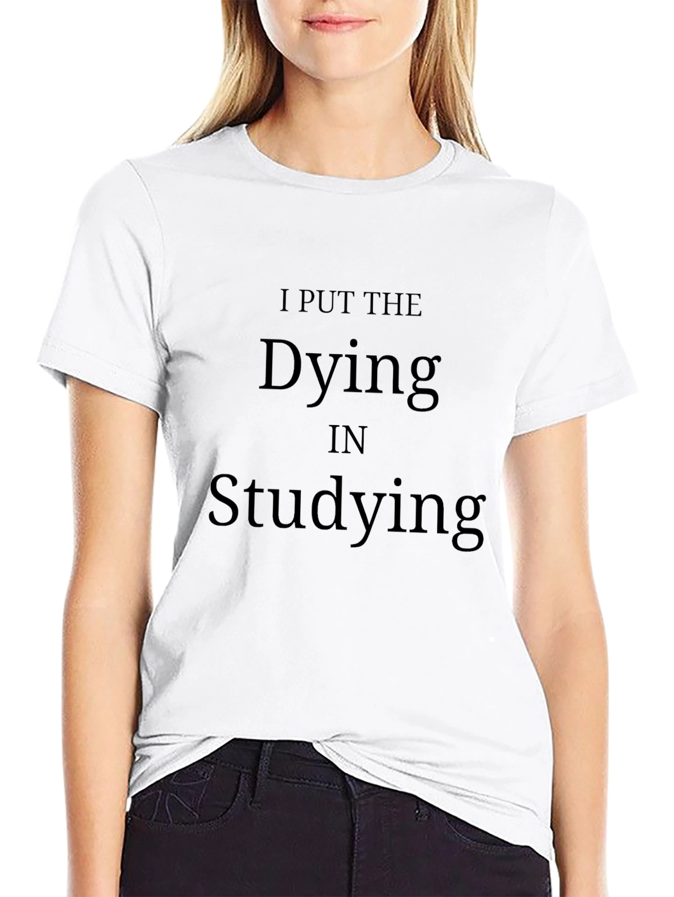 Black Dying in Studying Graphic Tee - Black view 9
