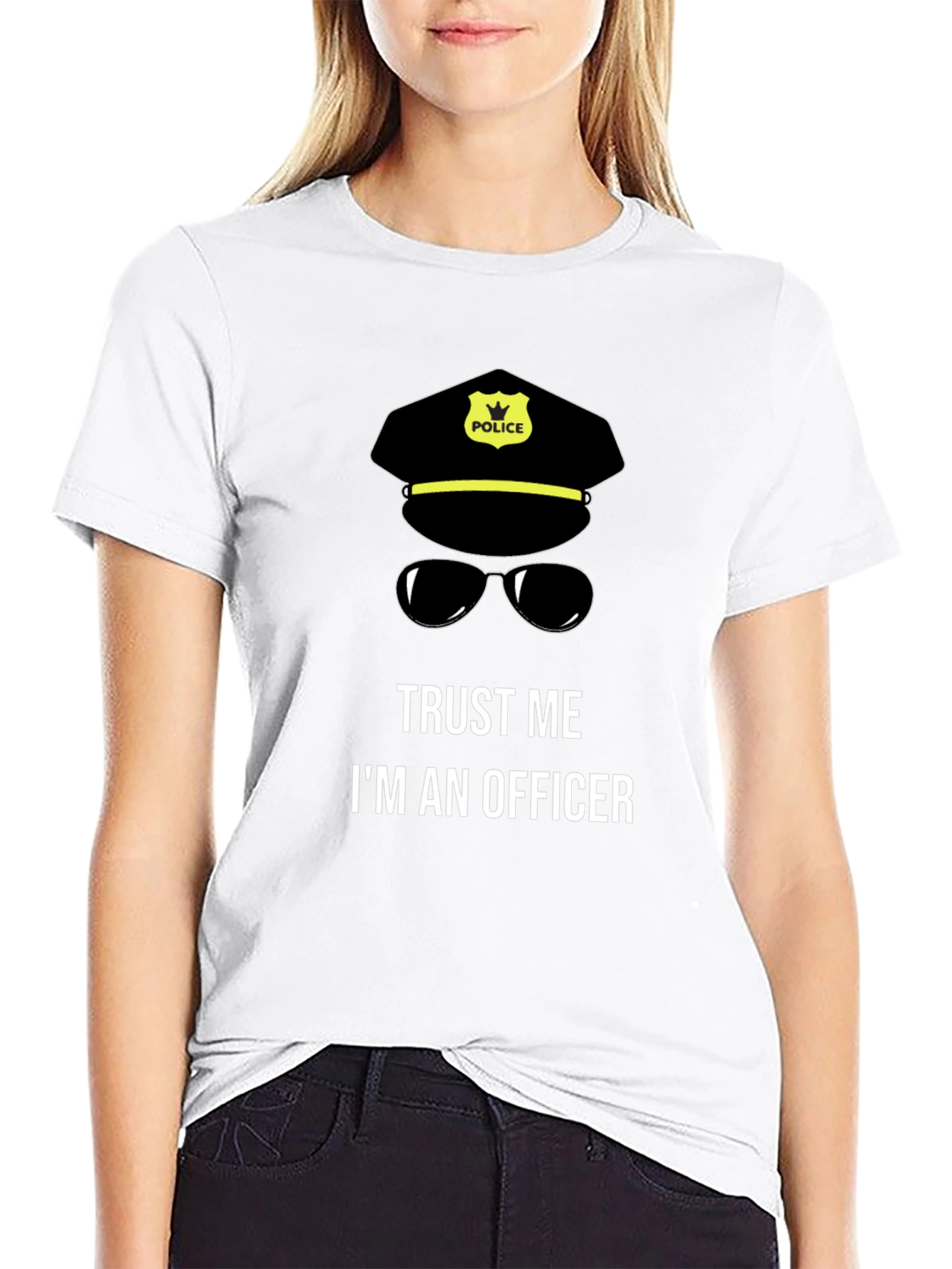 Black Trust Me I'm an Officer T-Shirt view 9