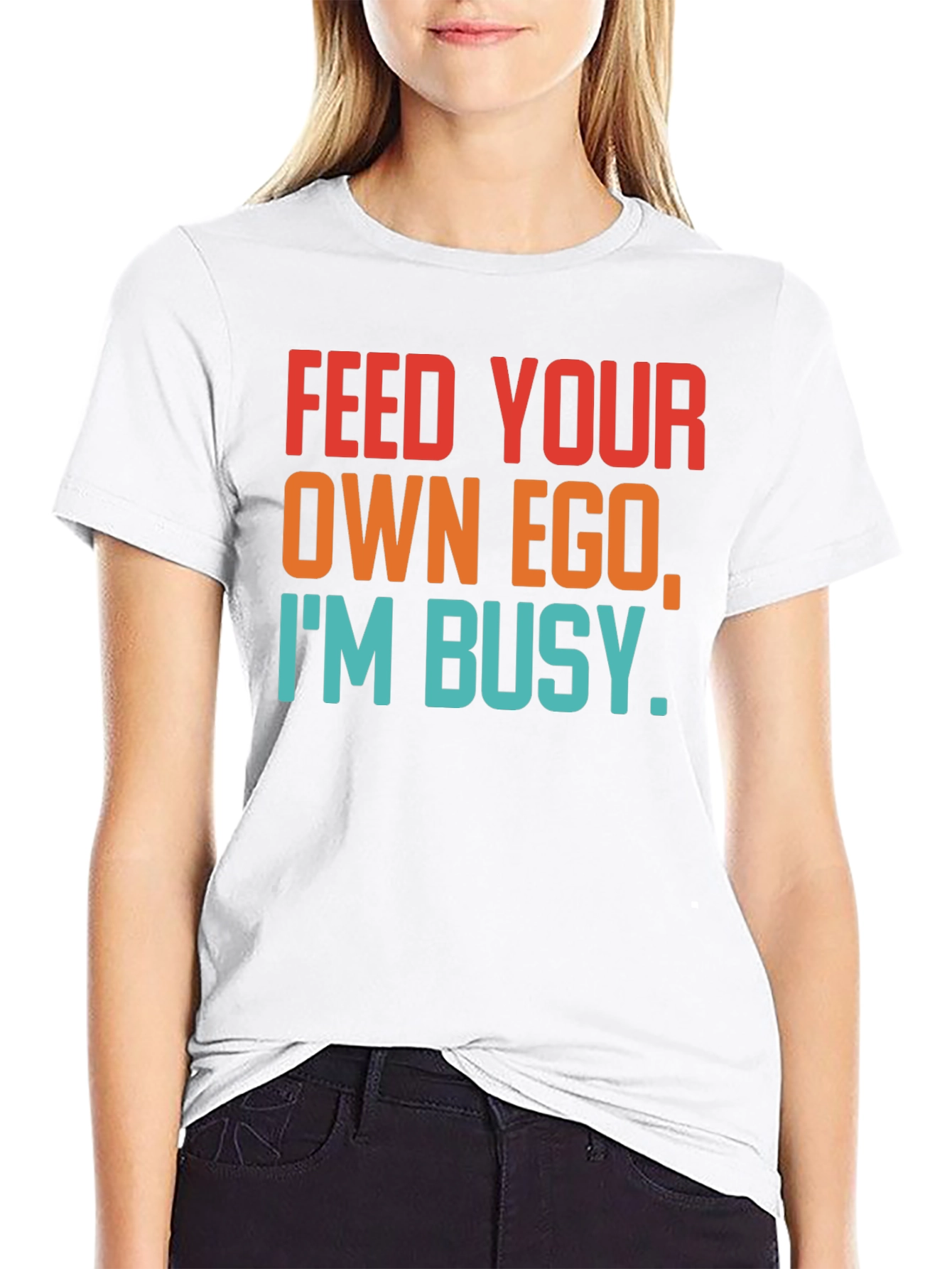 Black Feed Your Own Ego T-Shirt - Funny Graphic Tee view 9