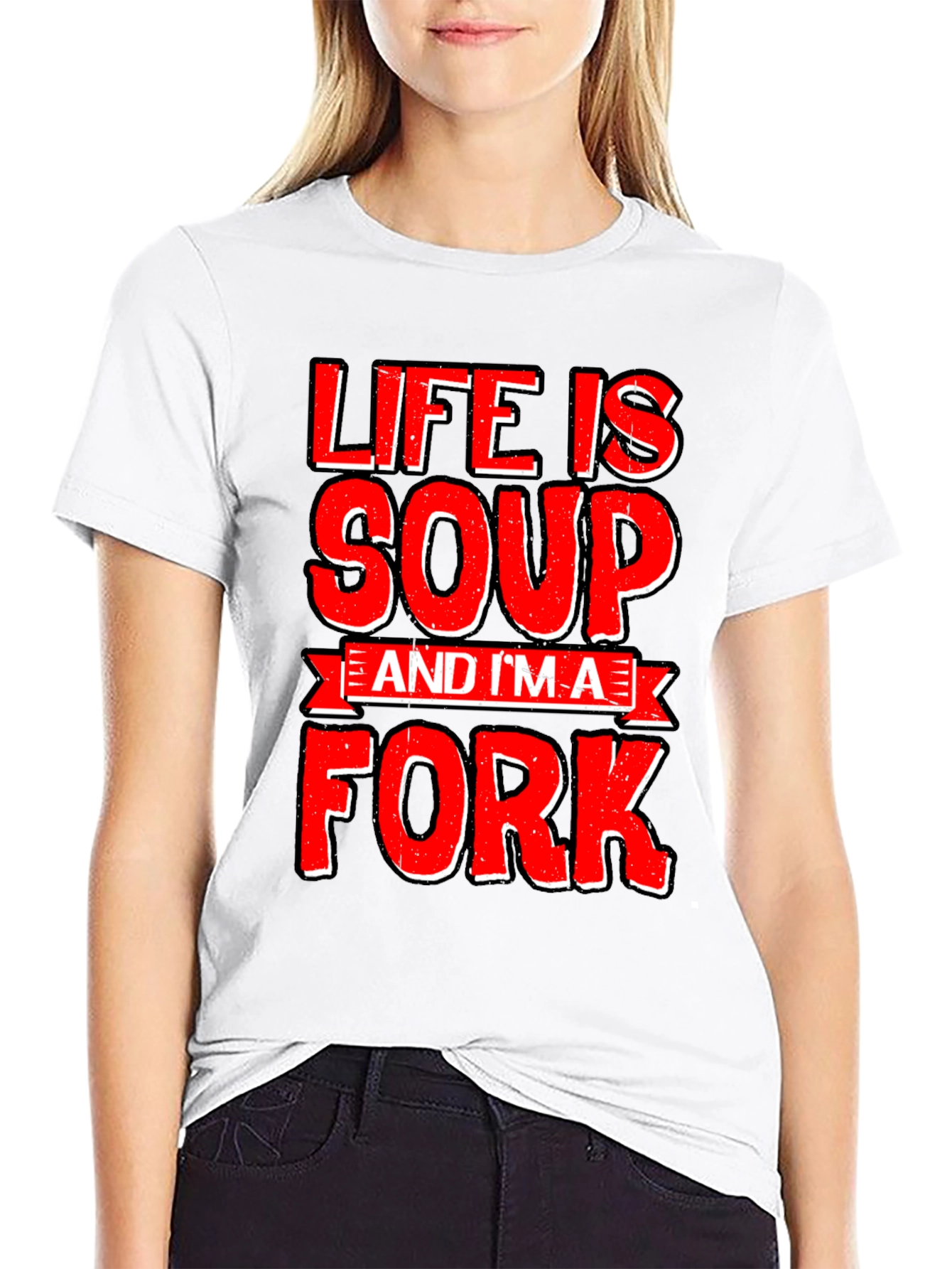 Black Life Is Soup, I'm a Fork Novelty Graphic Tee view 9