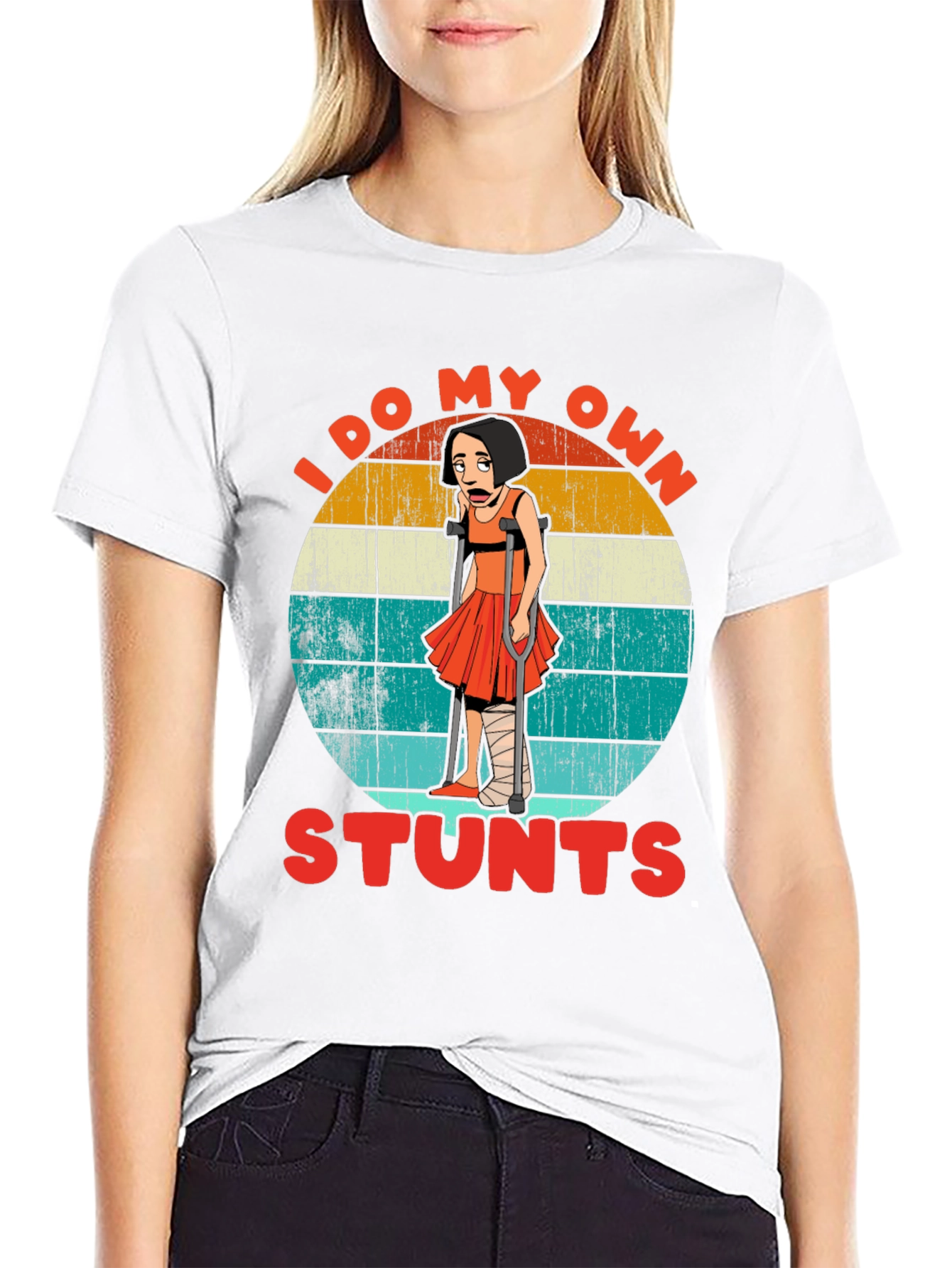 Black I Do My Own Stunts Graphic T-Shirt view 9