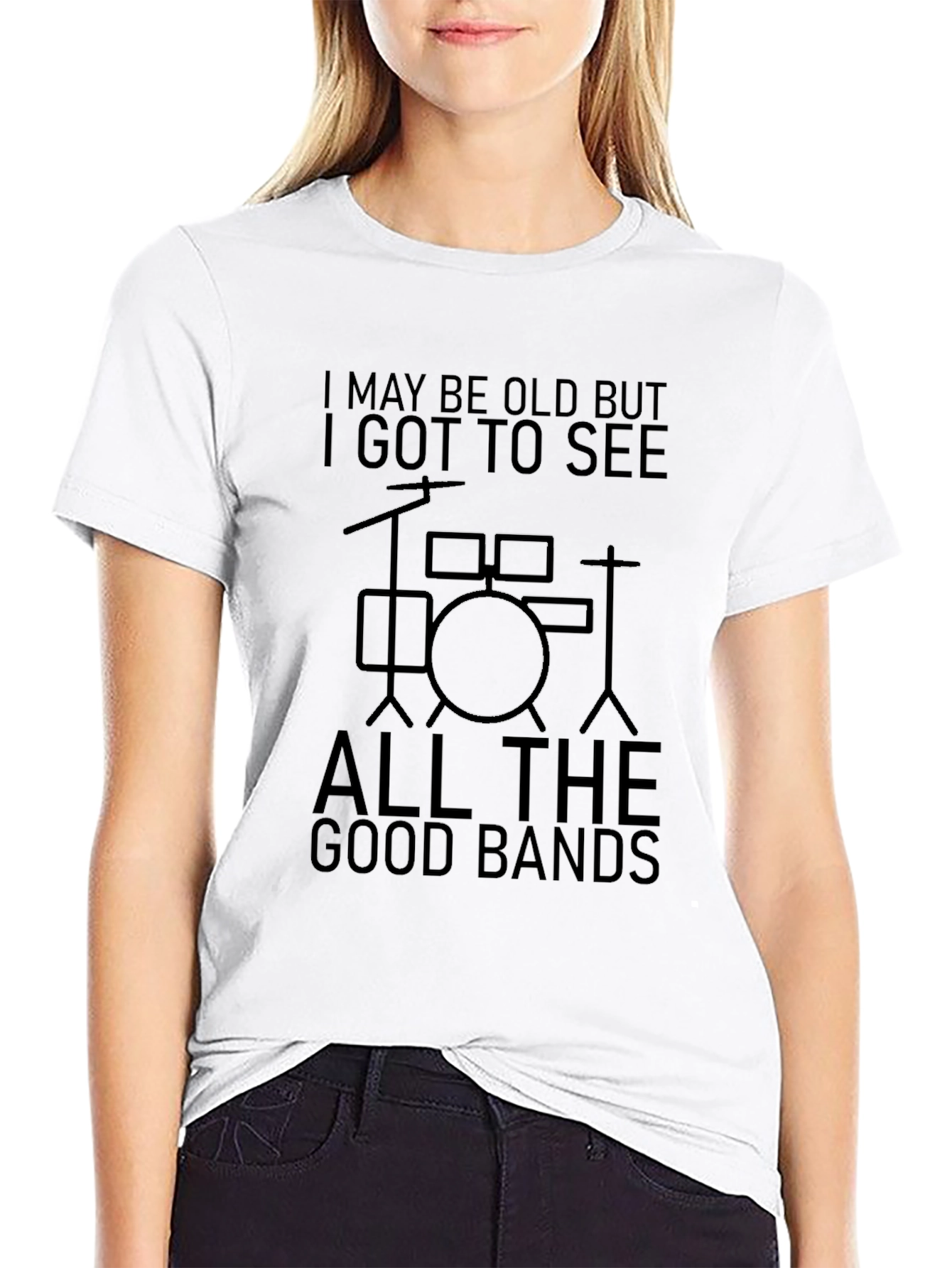 Black Funny Old Drummer Band Tee - I Got To See All The Good Bands view 9