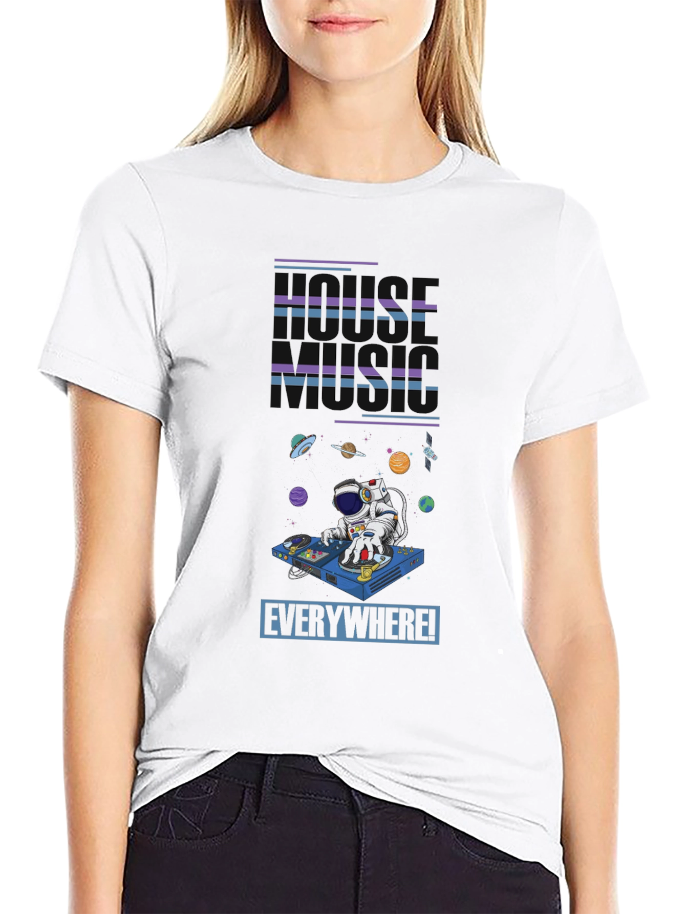 Black House Music Everywhere T-Shirt - Astronaut DJ view 9