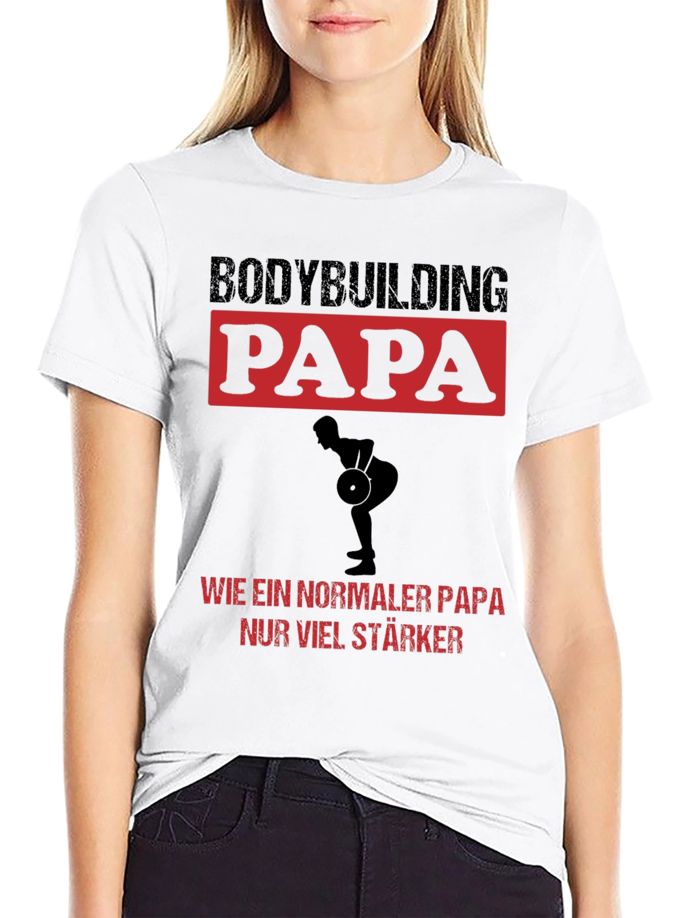 Black Bodybuilding Papa T-Shirt - Strong Dad Tee view 9