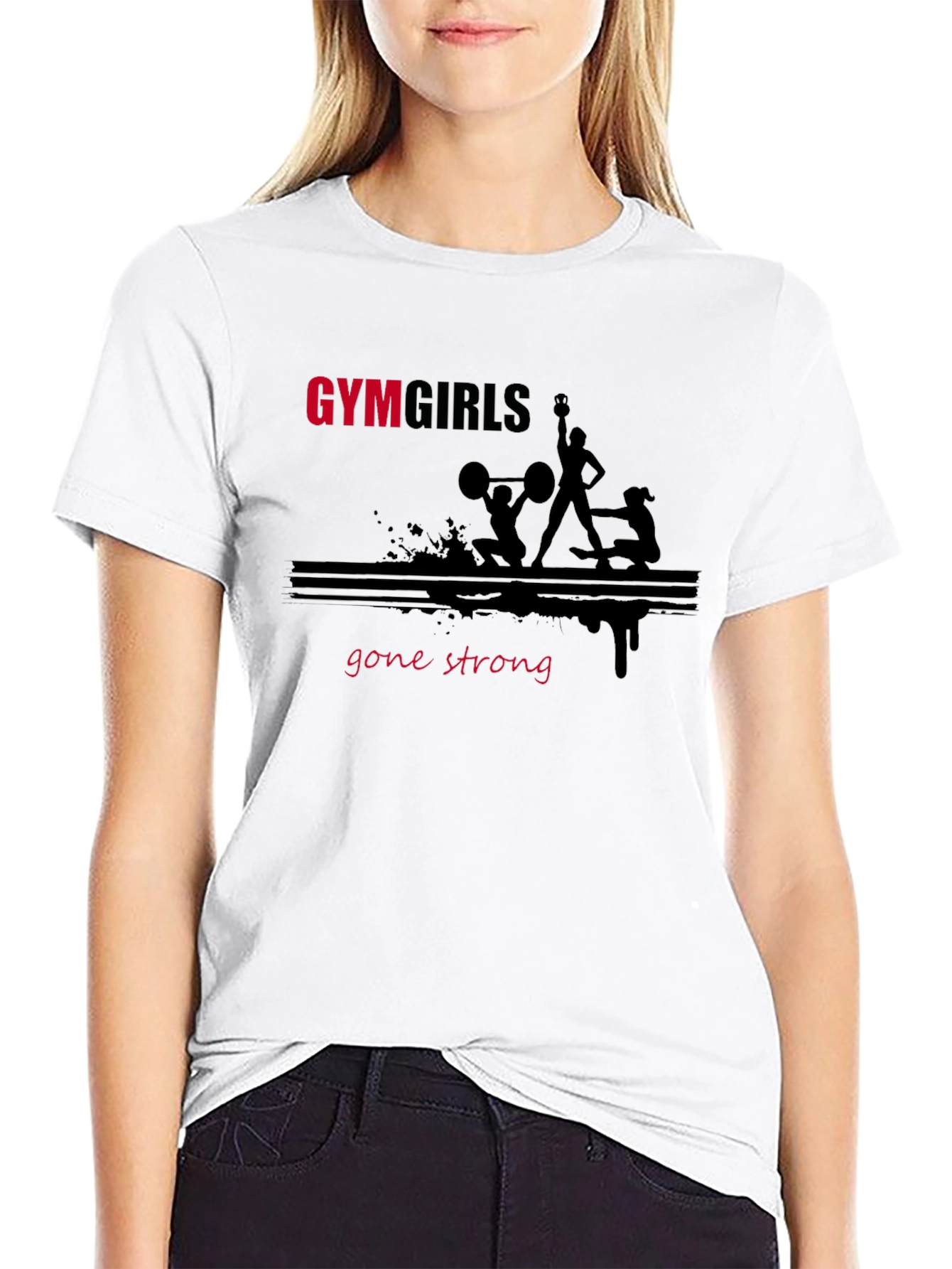 Black Gym Girls Gone Strong Black T-Shirt view 9