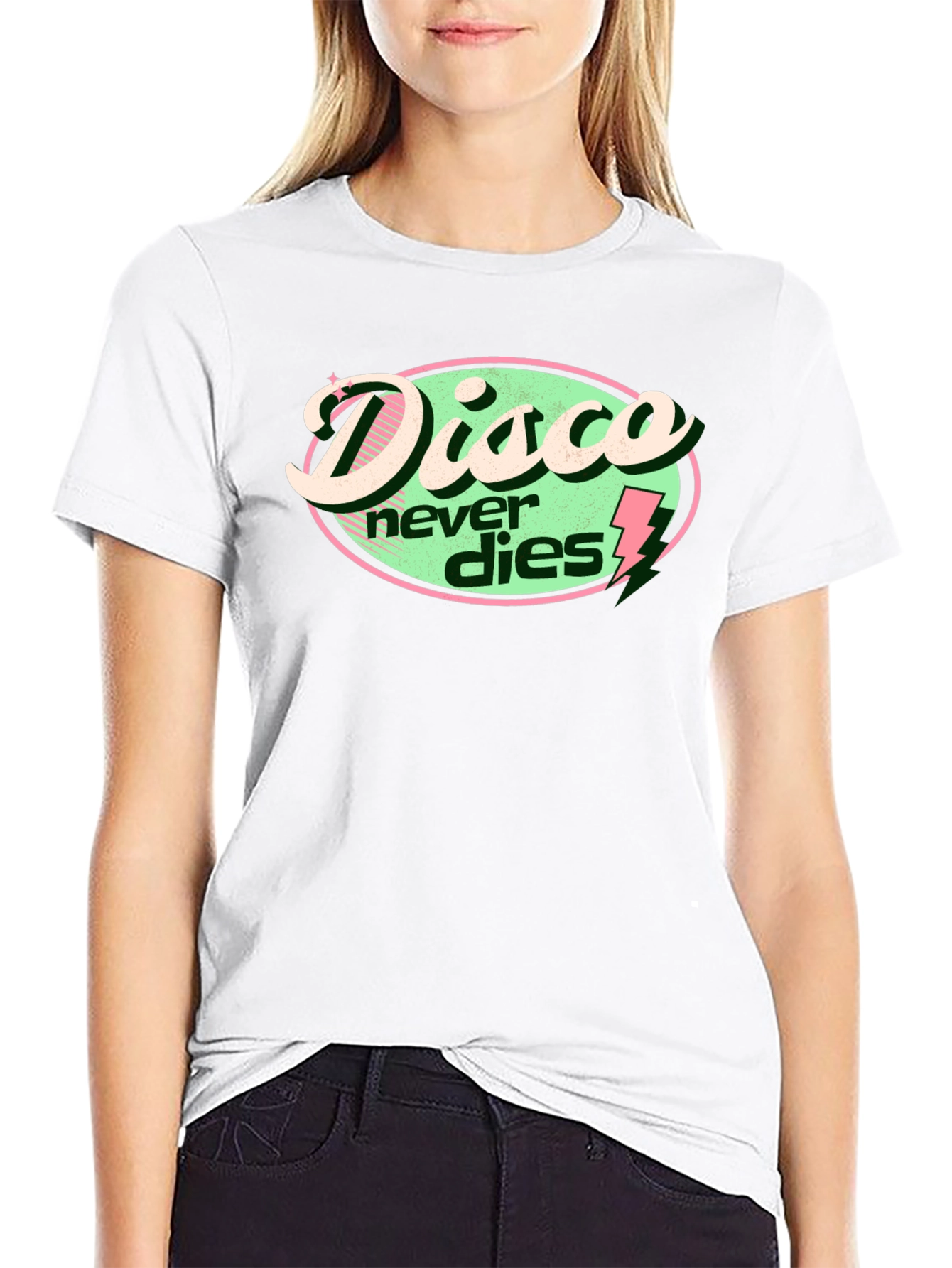 Black Disco Never Dies Graphic T-Shirt view 9