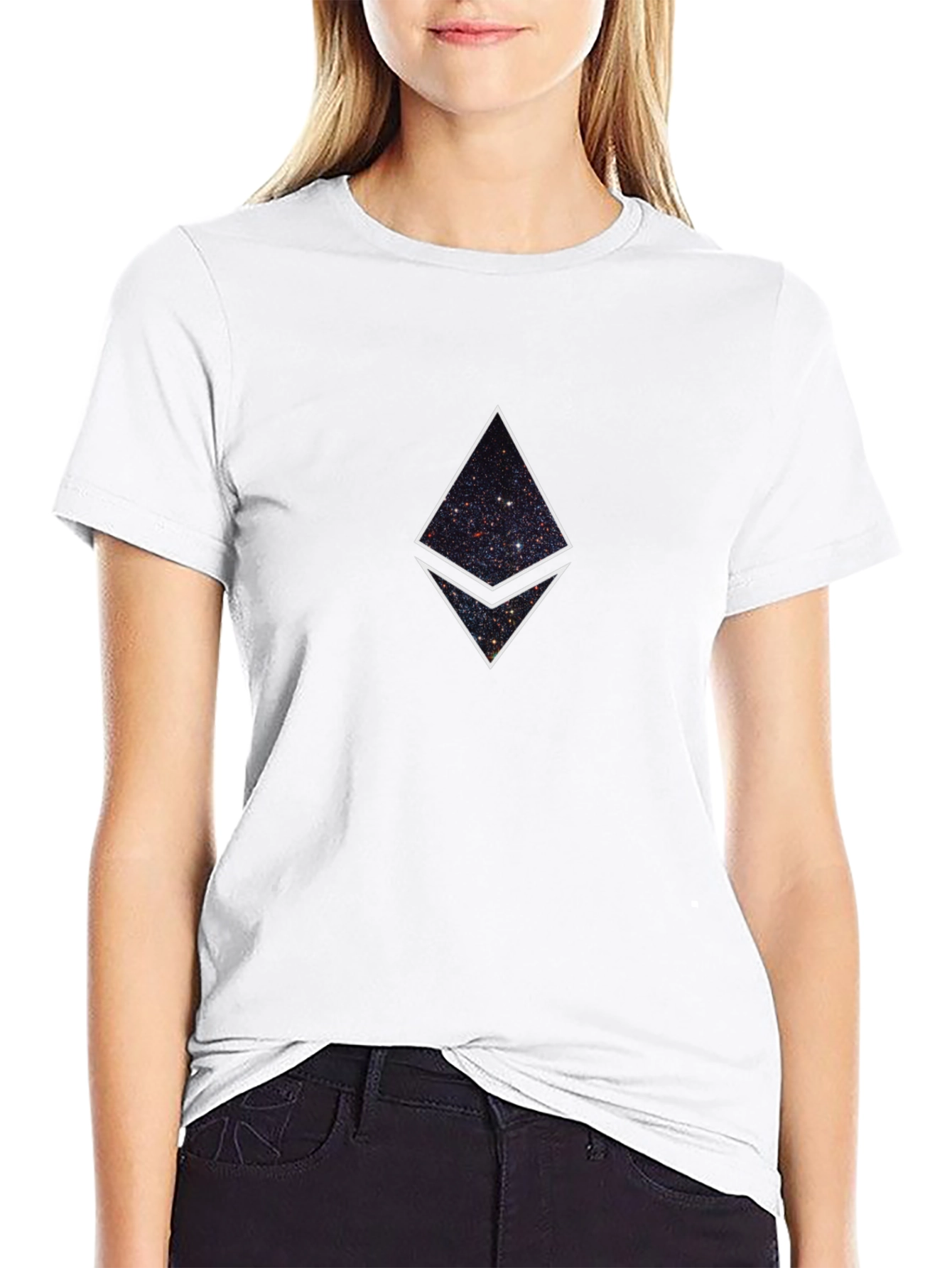 Black Ethereum Galaxy Graphic T-Shirt view 9