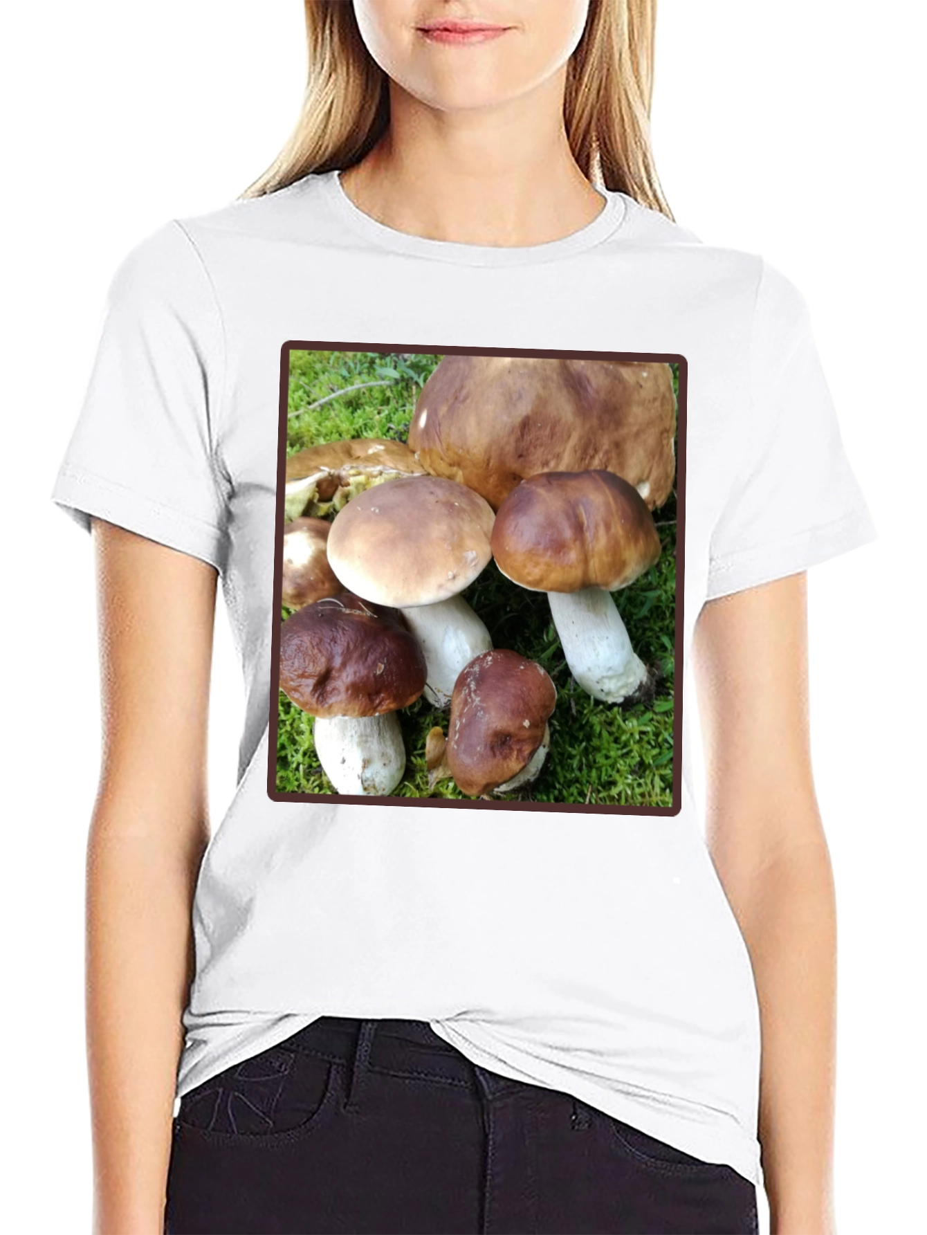 Black Mushroom Graphic T-Shirt - Forest Fungi Tee view 9