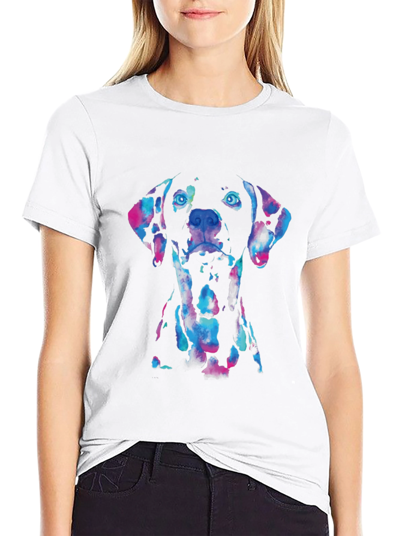 Black Dog Watercolor Graphic Tee - Black view 9
