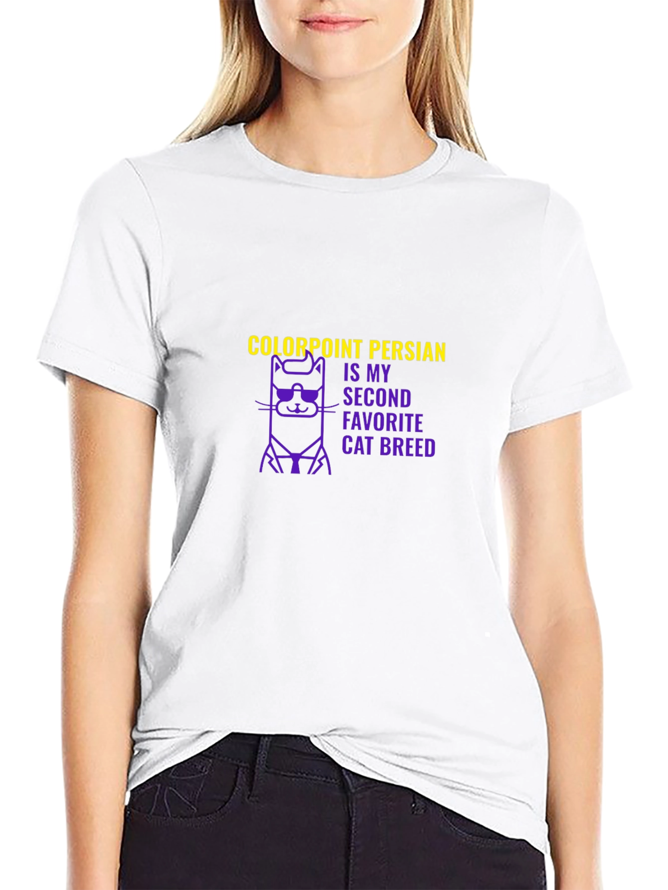 Black Colorpoint Persian Cat Breed Graphic T-Shirt view 9