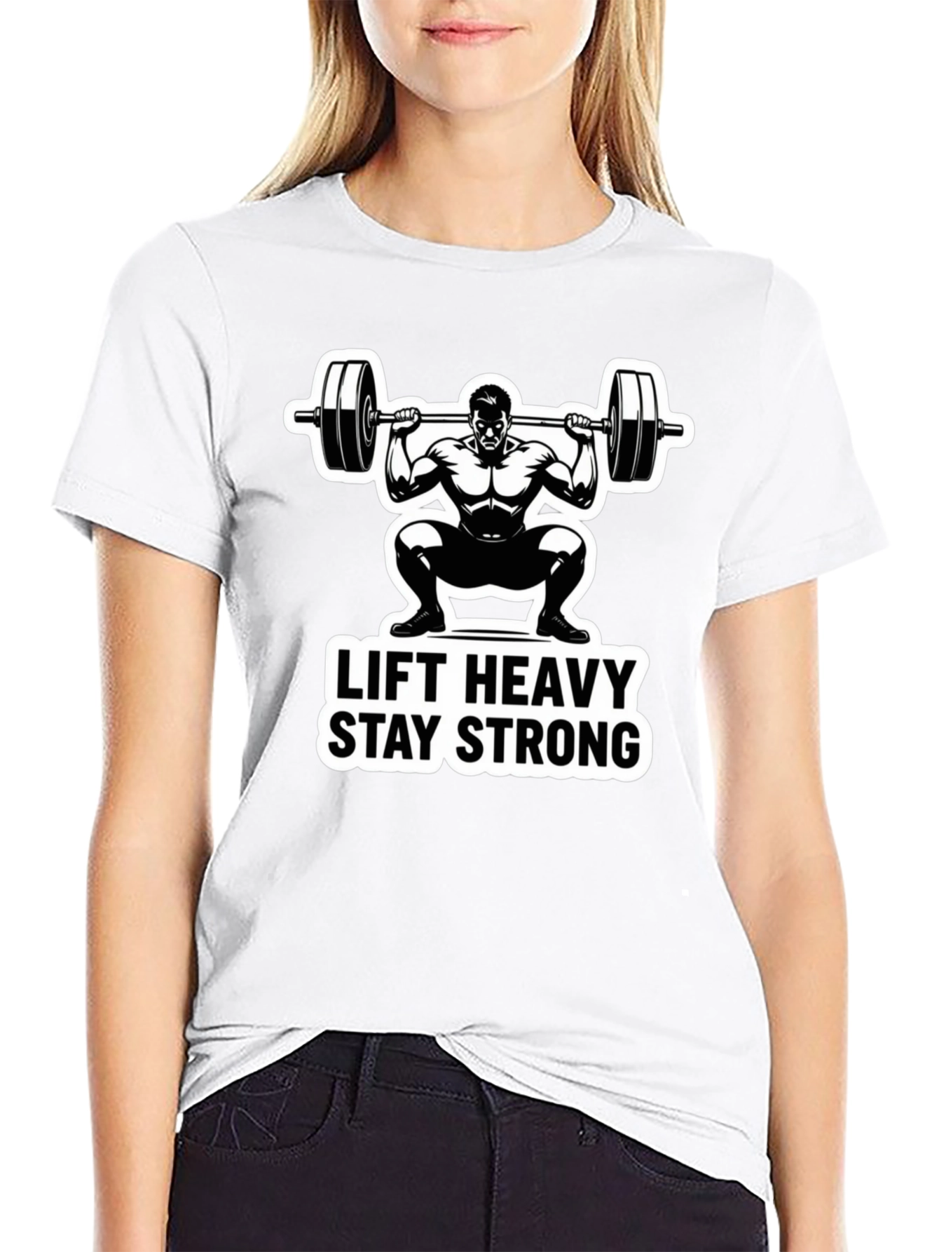 Black Lift Heavy Stay Strong Graphic T-Shirt view 9