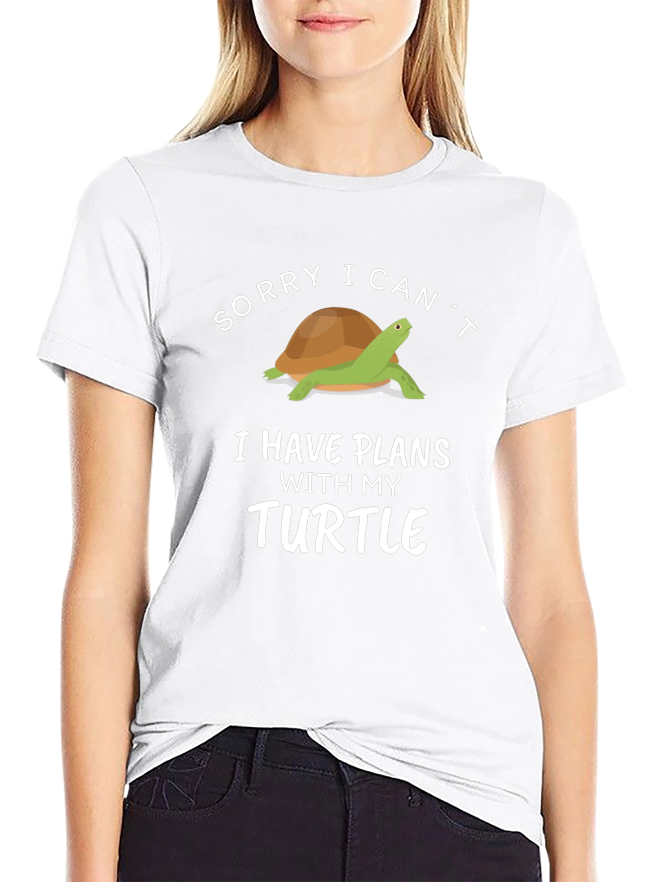 Black Funny Turtle Graphic T-Shirt - I Have Plans view 9