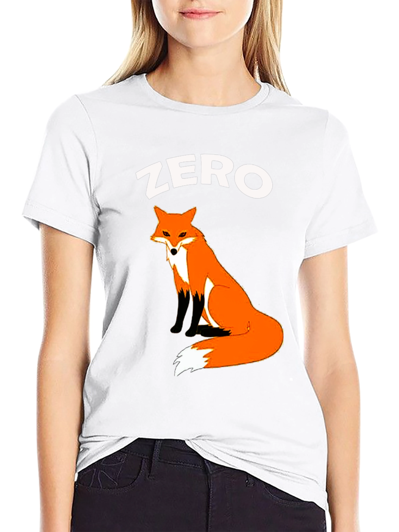 Black Zero Fox Given T-Shirt - Cute Animal Graphic Tee view 9