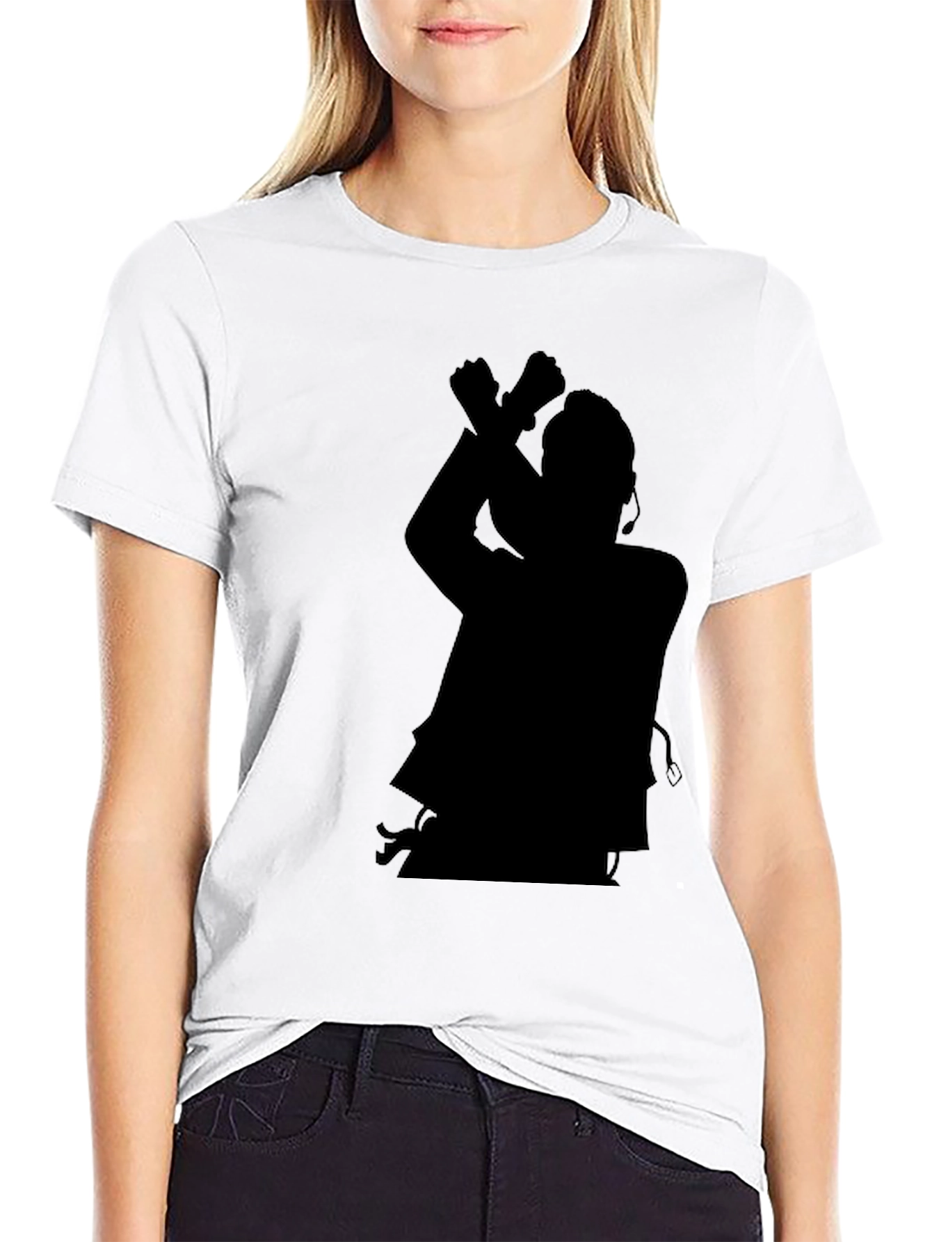 Black Silhouette Graphic Tee - Black Casual Shirt view 9