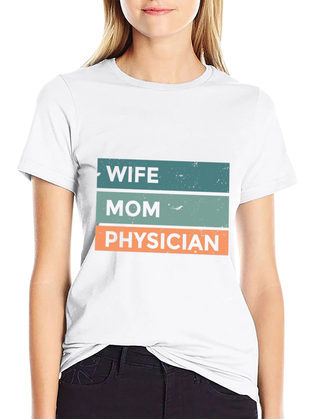 Black Wife Mom Physician T-Shirt - Black view 9