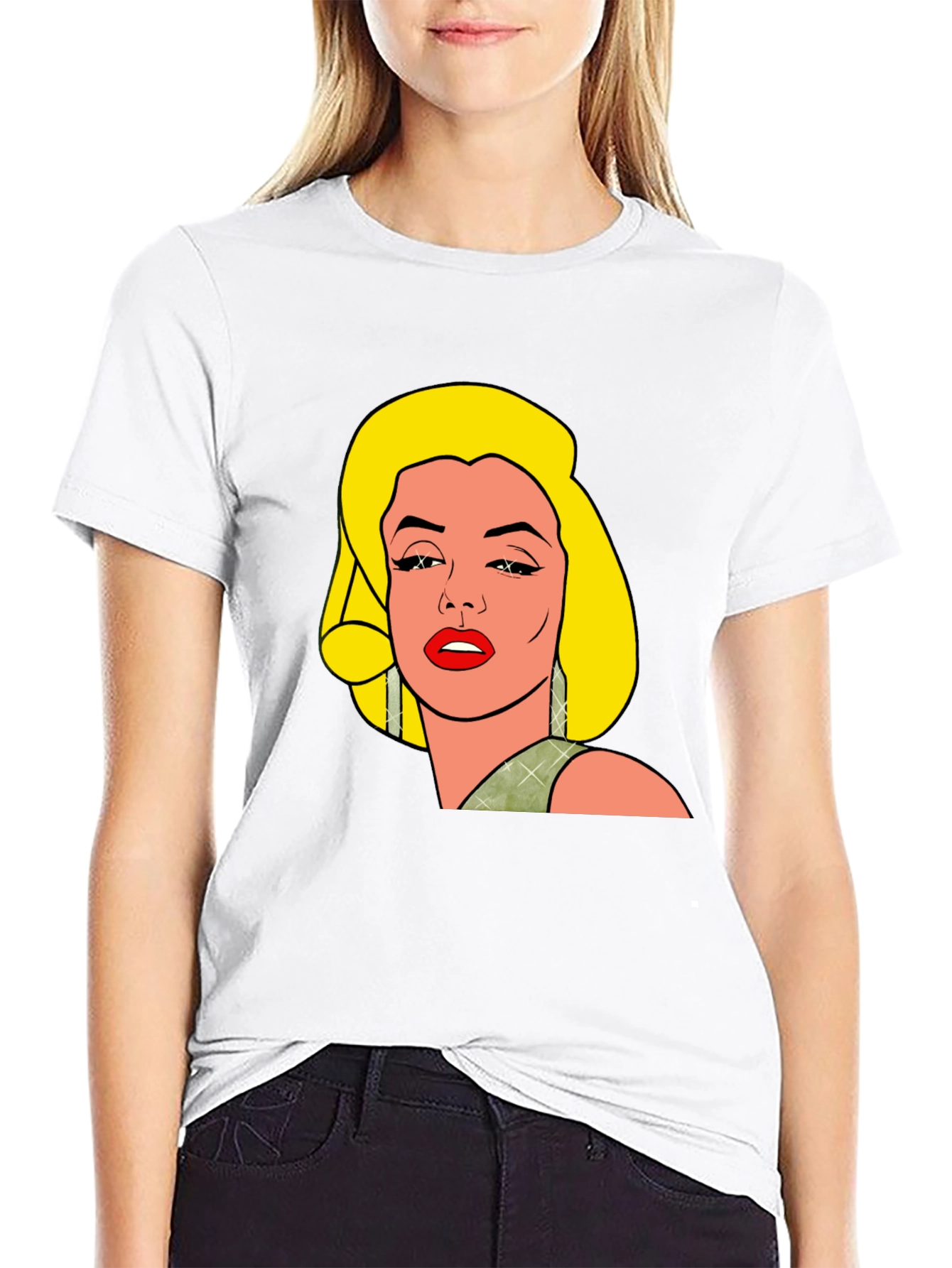 Black Pop Art Marilyn T-Shirt view 9