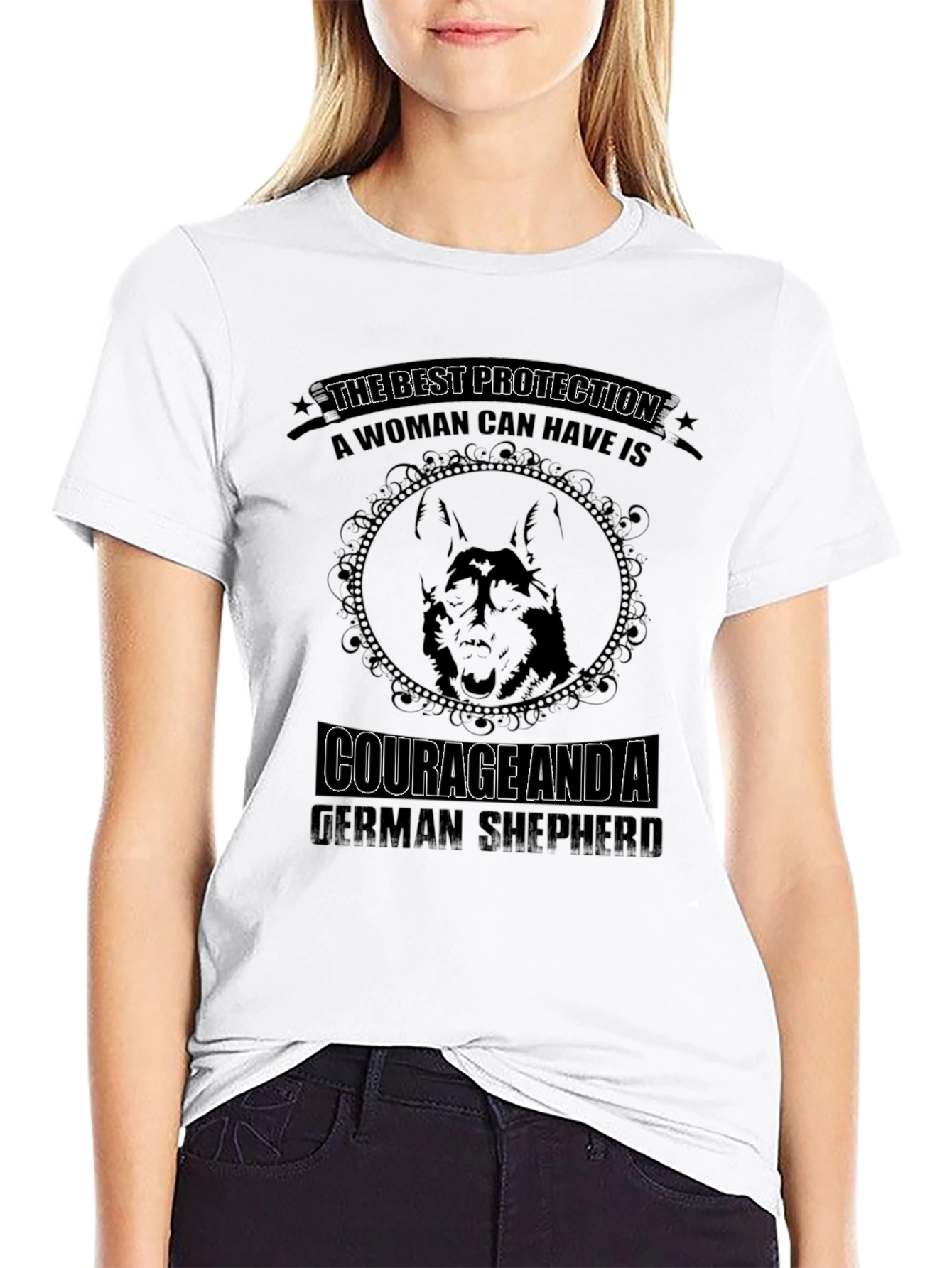 Black German Shepherd Protection T-Shirt view 9