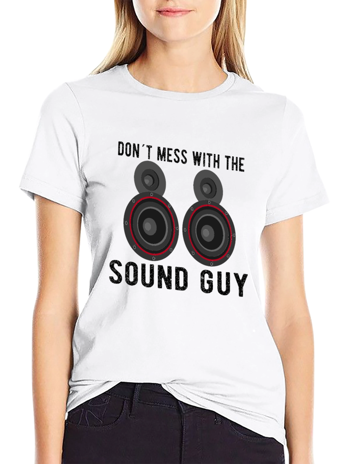 Black Don't Mess With the Sound Guy T-Shirt view 9