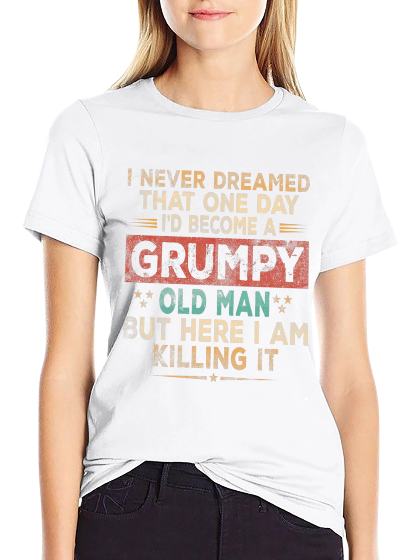 Black Grumpy Old Man T-Shirt - Novelty Gift for Grandpas view 9