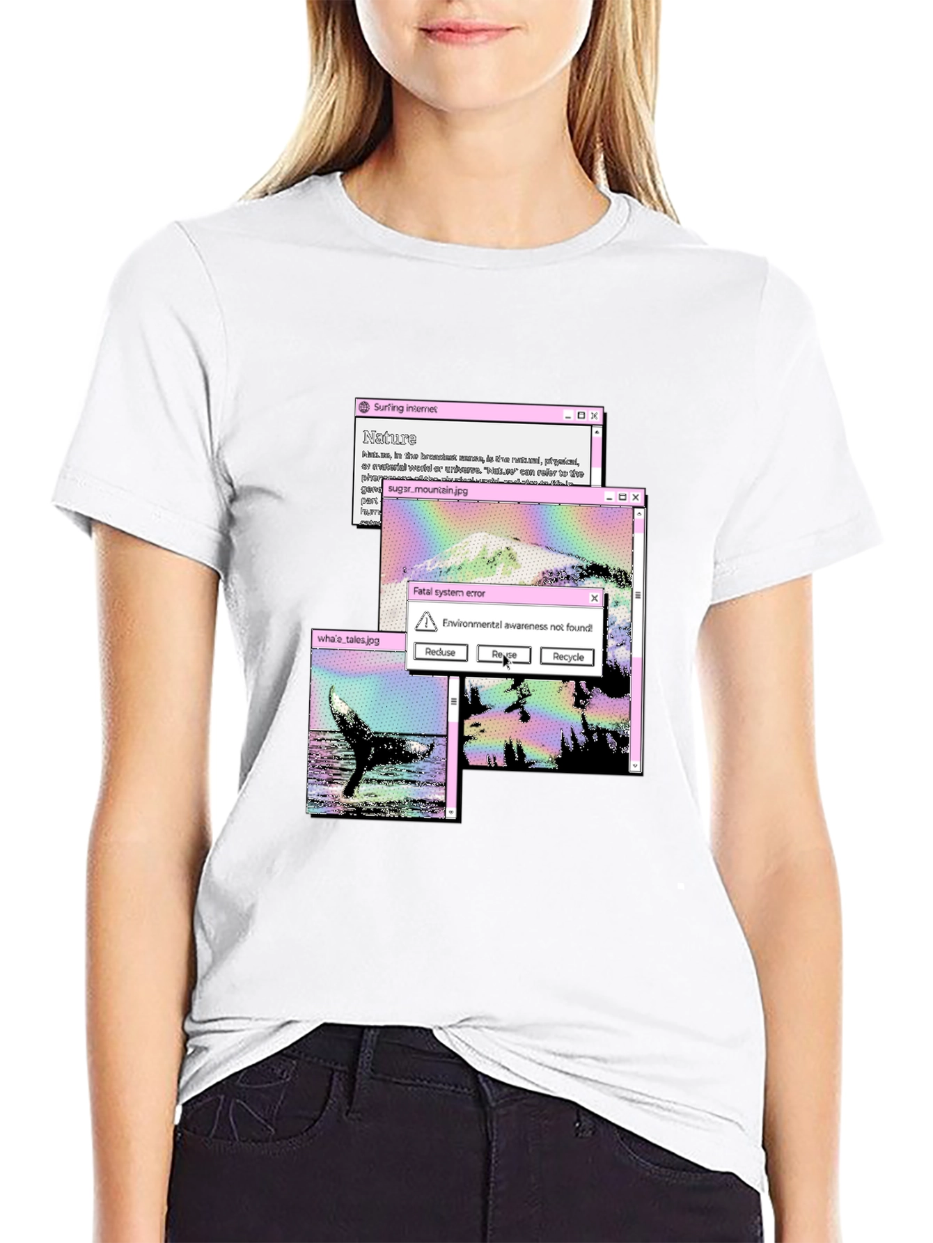 Black Surfing Internet Nature T-Shirt view 9