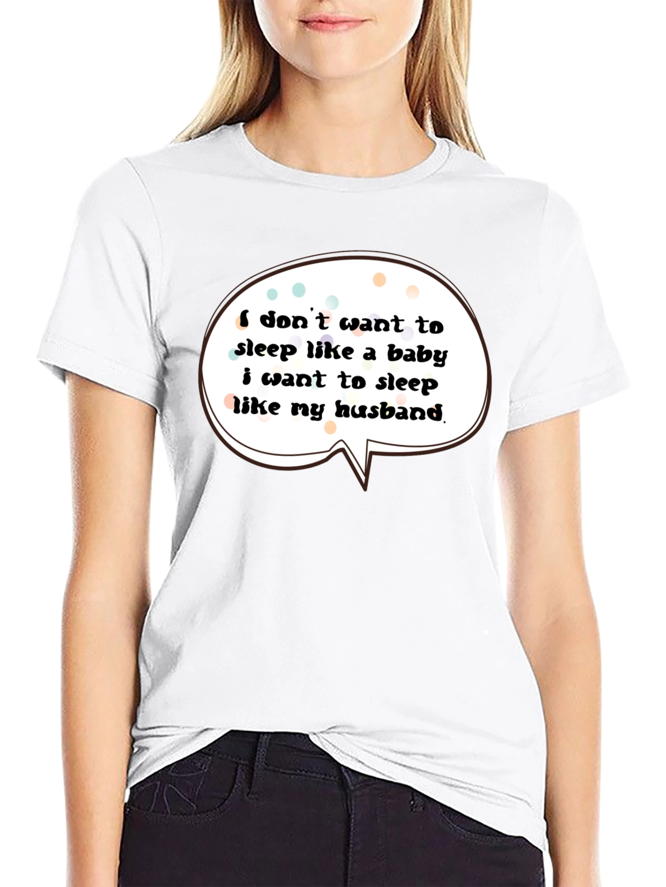 Black Funny Husband Sleep T-Shirt view 9